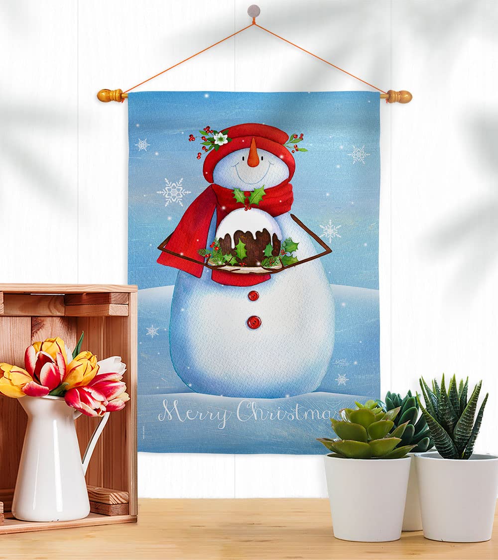 Snowman Christmas Flag Set 28x40