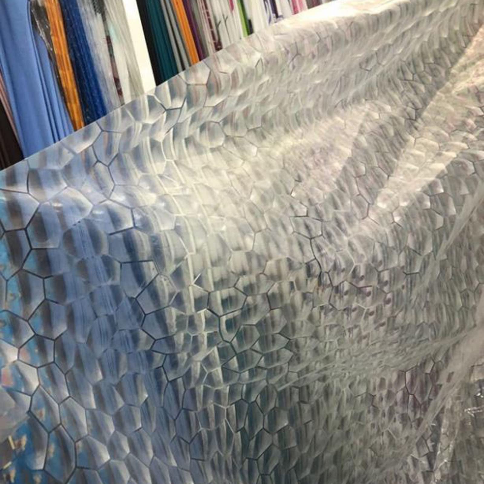 3D Water Cube Design Clear Plastic Shower Curtain Liner - 72x80 Inches (180x200cm) - Semi-Transparent Stall & Bathtub Curtain for Bathroom - Perfect for Modern Homes, Apartments & Hotels