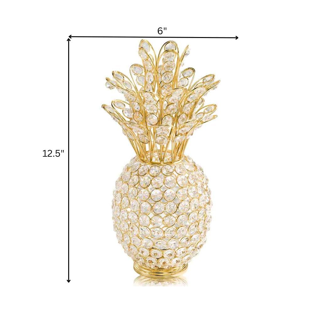 Crystal Gold Pineapple Decor - 12.5