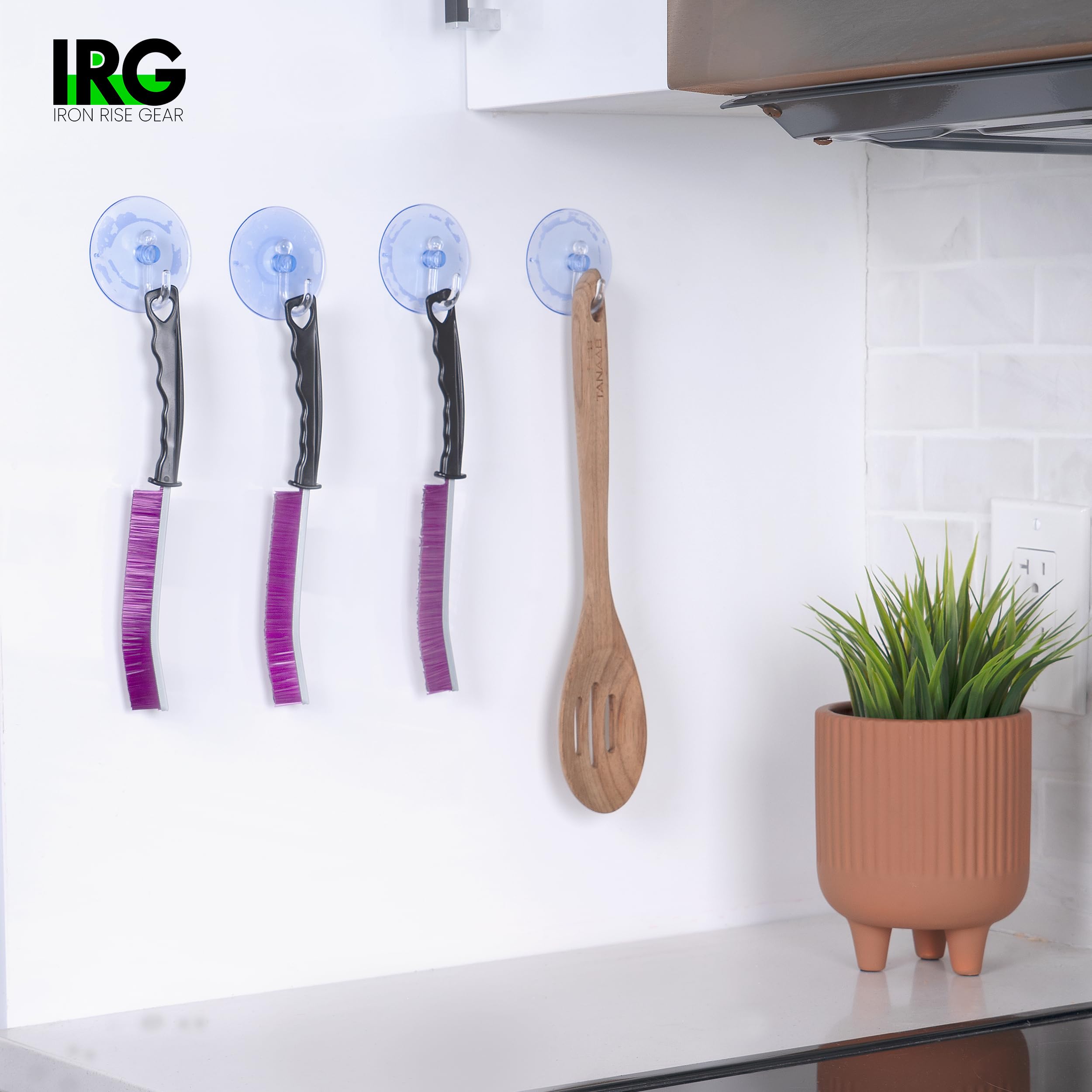 IRG Hard Bristle Crevice Cleaning Brush Set of 3 - Stiff Durable Grout & Tile Cleaning Brushes for Bathroom, Kitchen, Shower - Made in USA - Perfect for Deep Cleaning Narrow Gaps, Corners & Hard-to-Reach Areas