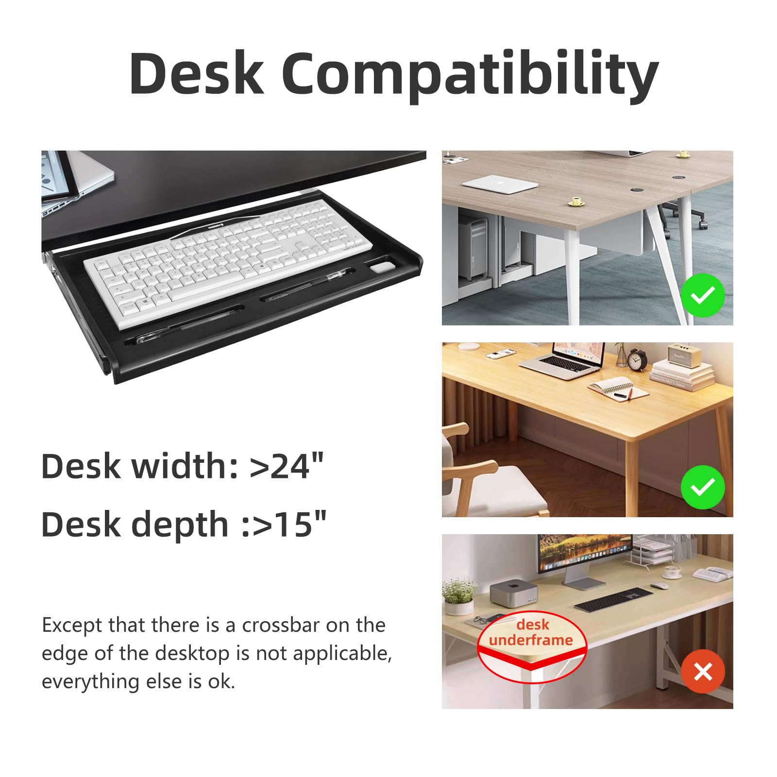 TOOCUST Under Desk Keyboard Tray - 20