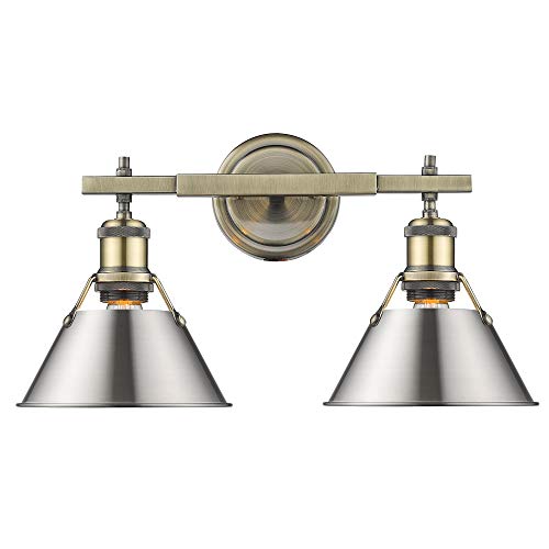 Aged Brass with Pewter Shade