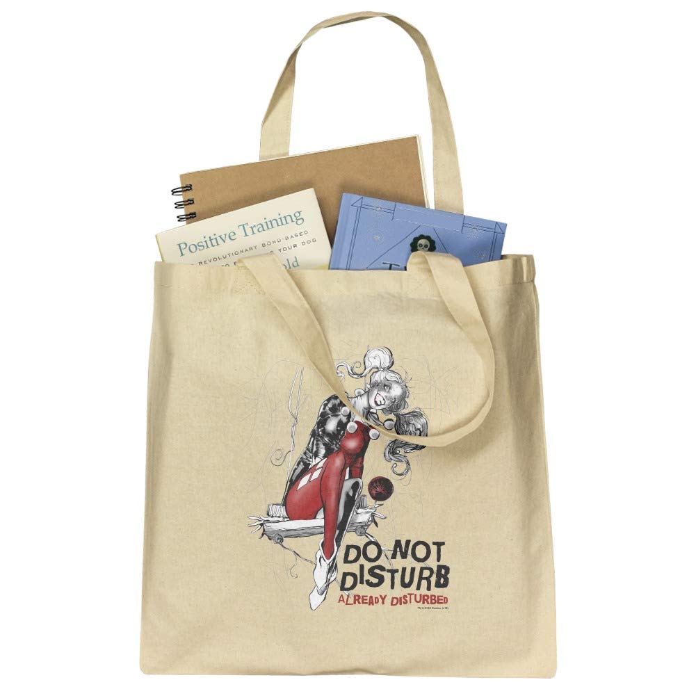 Harley Quinn Disturbed Grocery Reusable Tote Bag - Eco-Friendly Shopping Bag for Groceries, Beach & Comic Con