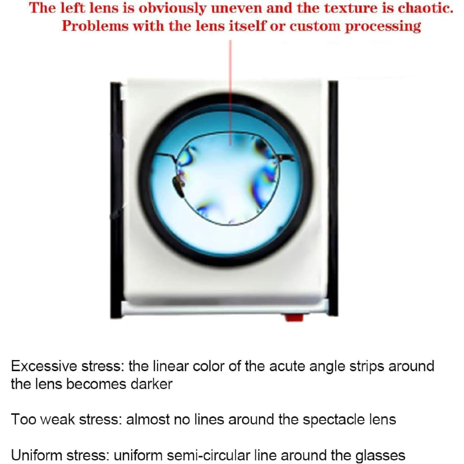 LED Lens Stress Tester with Adjustable Brightness - Authentic Crystal Detector for Optical Lenses, Polarizers & Eyeglasses - Perfect for Jewelry Appraisal, Optical Labs and Eyewear Quality Control