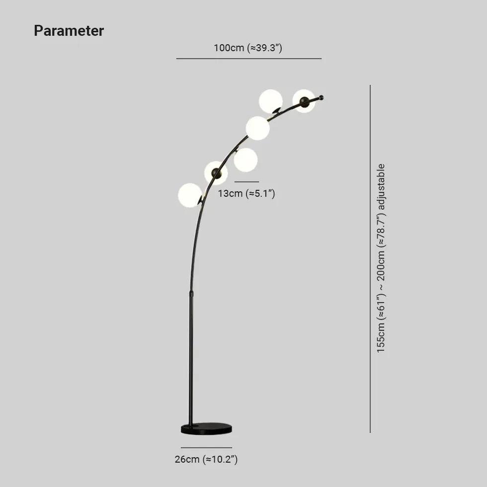 Modern White Multi Ball Arched Floor Lamp - Stylish Lighting for Living Room, Bedroom & Office Decor