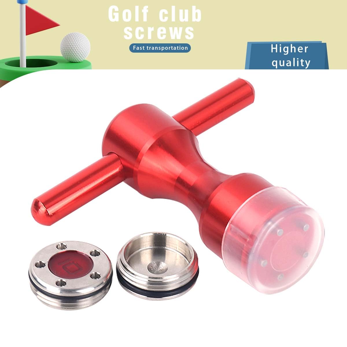 HISTAR 2-Piece Golf Putter Weight Kit - Custom Red Weights with Red Wrench Tool for Titleist Scotty Cameron Putters | Perfect for Golf Club Customization & Performance Enhancement