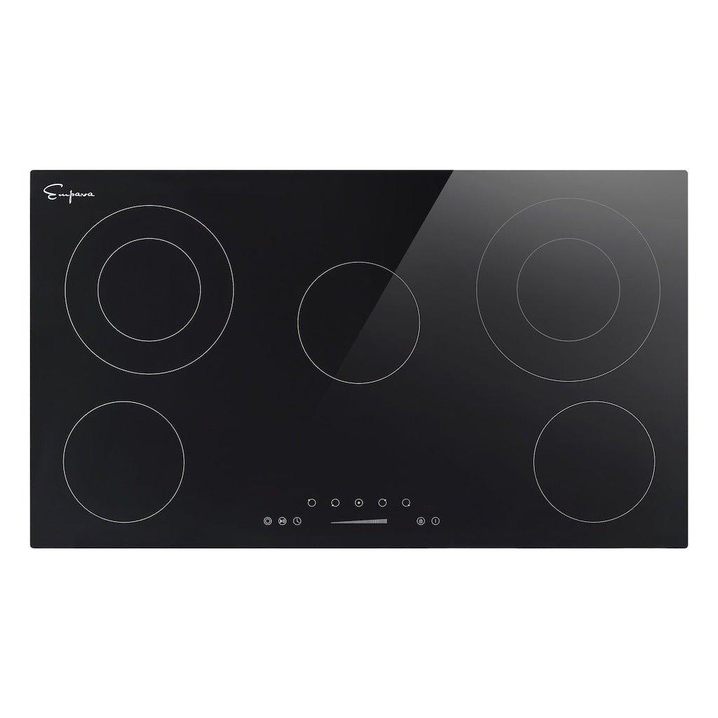 Empava 36 Inch Black Electric Radiant Cooktop - 36REC14 | Modern Kitchen Appliance for Home Cooking, Baking & Entertaining