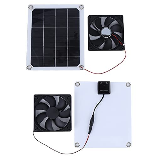 EVTSCAN 10W Solar Powered Exhaust Fan - Solar Attic Ventilation System with USB Charging for Greenhouse, Chicken Coop, Warehouse, RV Cooling - Ideal for Home, Farm & Outdoor Use