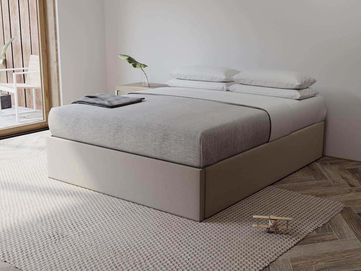 Velvet Upholstered Queen Size Platform Bed Frame - Easy Assembly No Box Spring Needed - Modern Bedroom Furniture with Optimal Support - Perfect for Master Bedrooms, Guest Rooms & Small Spaces
