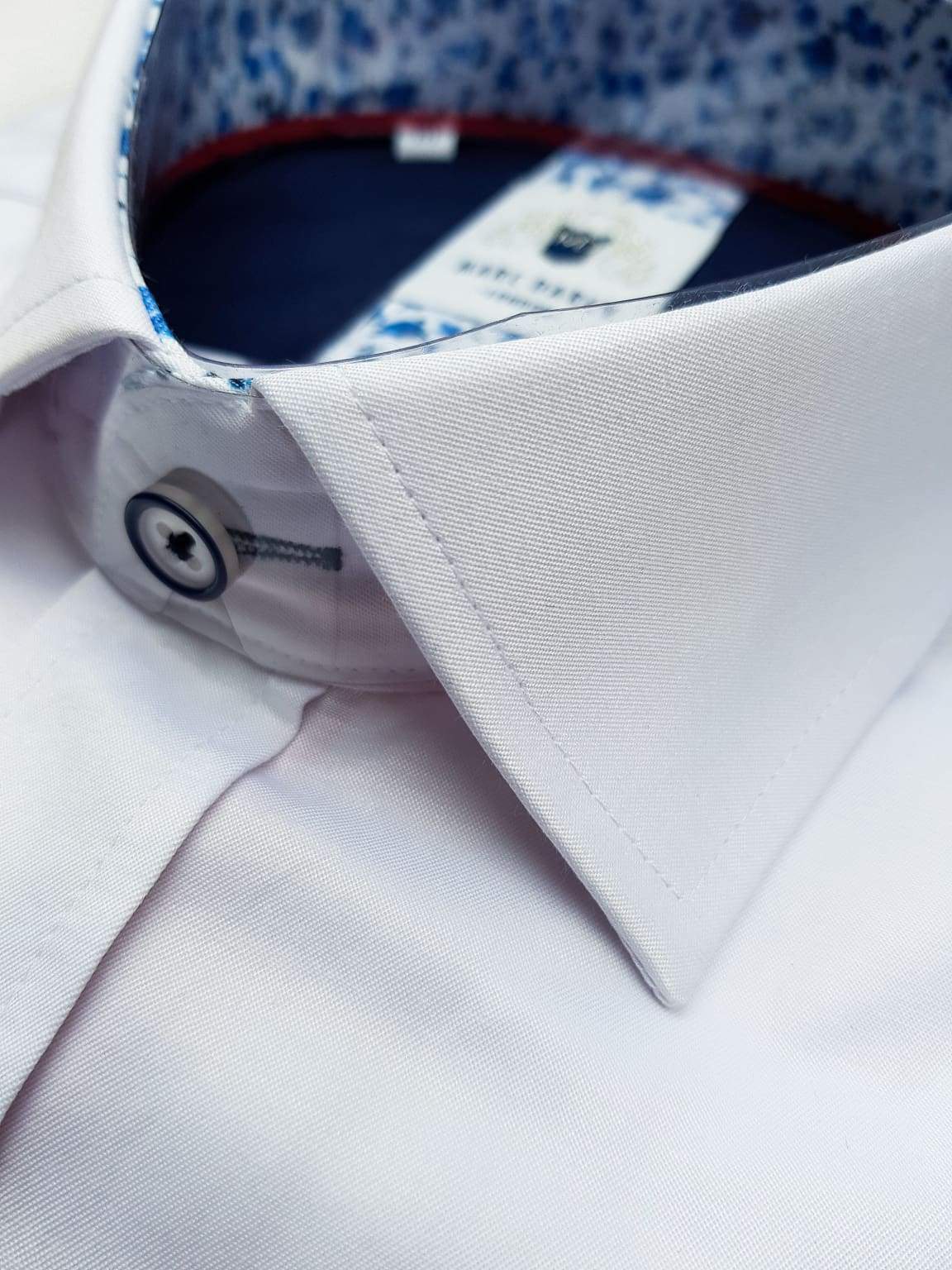 Marc Darcy Alfie White Long Sleeve Shirt for Men | Premium Cotton Formal Dress Shirt | Perfect for Office, Business Meetings & Special Occasions