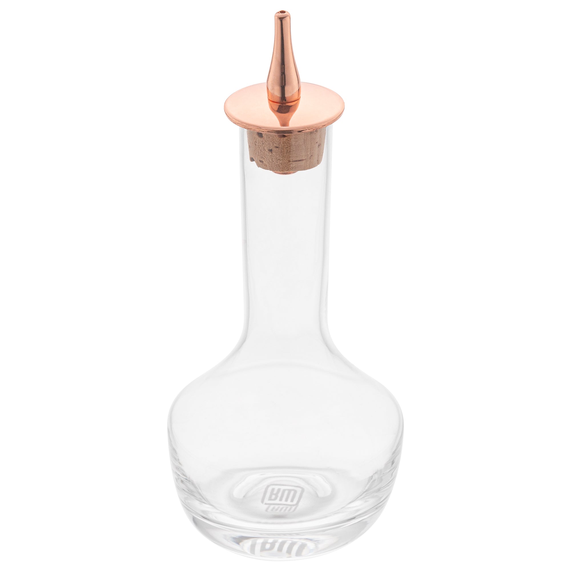 Premium 4 oz Glass Bitters Bottle with Copper Plated Dasher - Modern Bar Accessory for Cocktails, Home Bar & Gifts (5.75