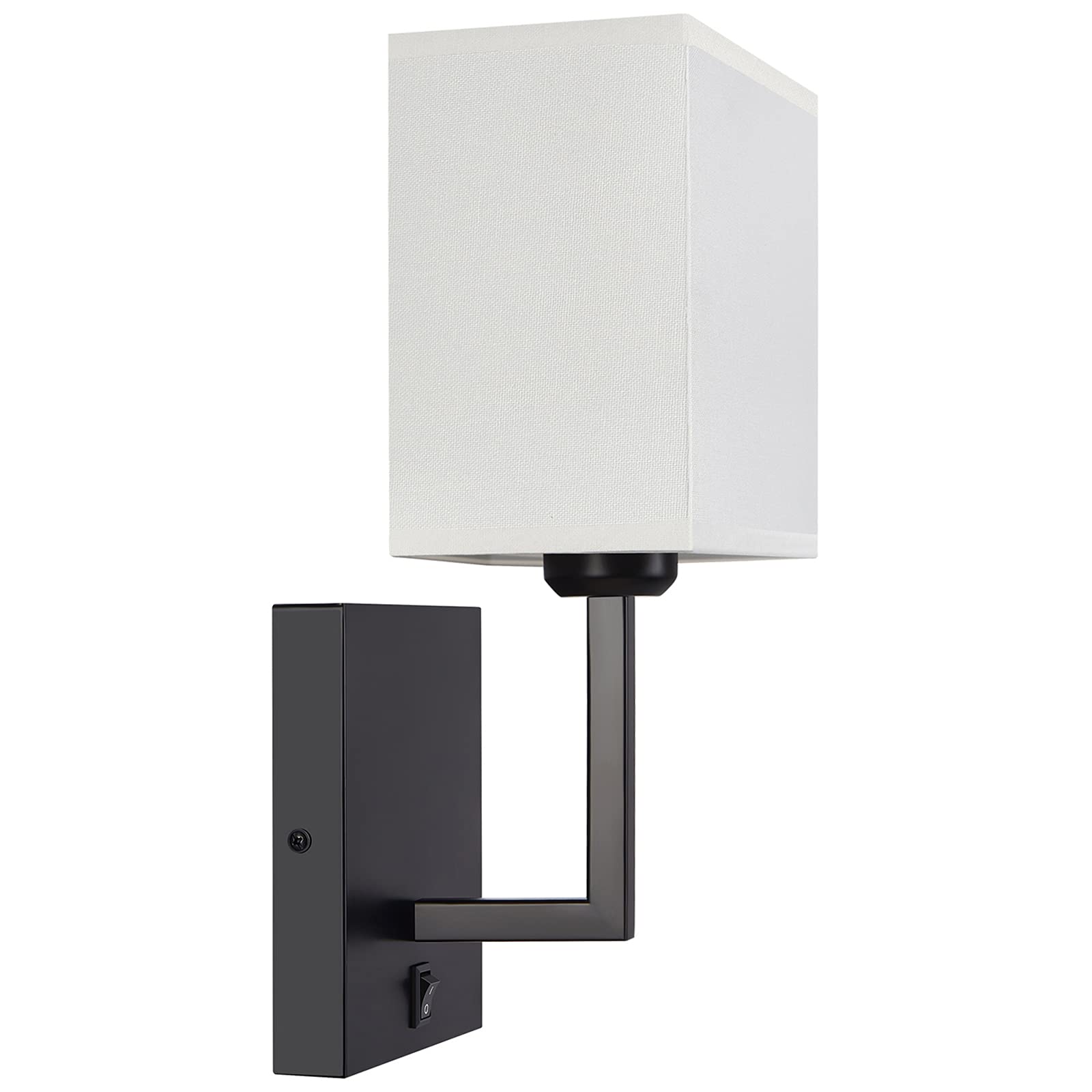 PASSICA DECOR 2-Pack Modern Hardwired Wall Sconces - Black Fabric Wall Mount Light Fixtures with Button Switch for Bedroom, Living Room, Fireplace & Farmhouse Decor | Indoor Wall Lighting for Cozy Ambiance & Nighttime Reading