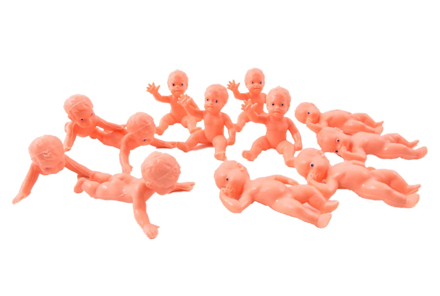 1:12 Scale Miniature Undressed Baby Dolls - 12 Pack Plastic Dollhouse People for DIY Scenes, Nursery Decor & Collectibles