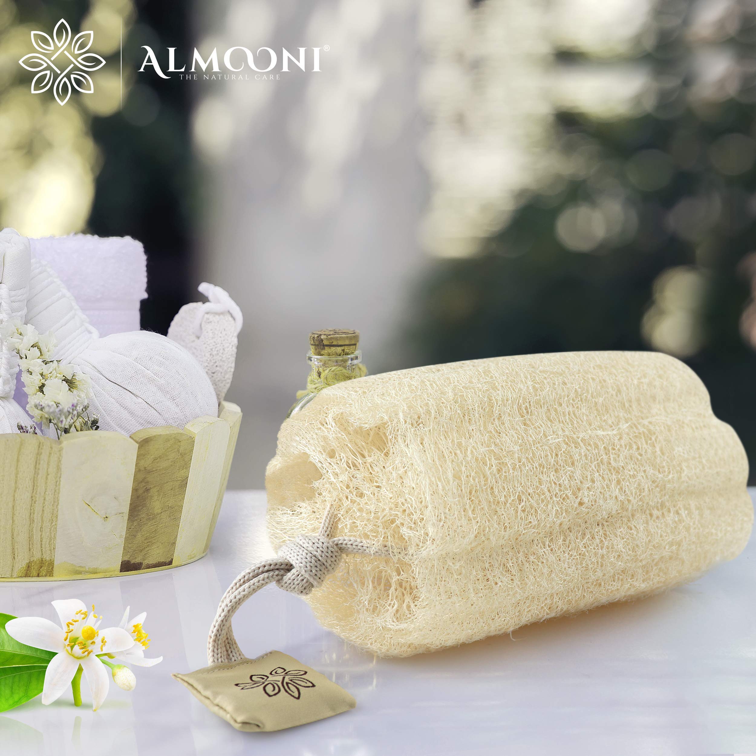 **Premium Natural Egyptian Loofah Sponge - Exfoliating Body Scrubber & Facial Loofah for Smooth, Radiant Skin | 3-Pack for Shower, Spa & Skincare Routine**