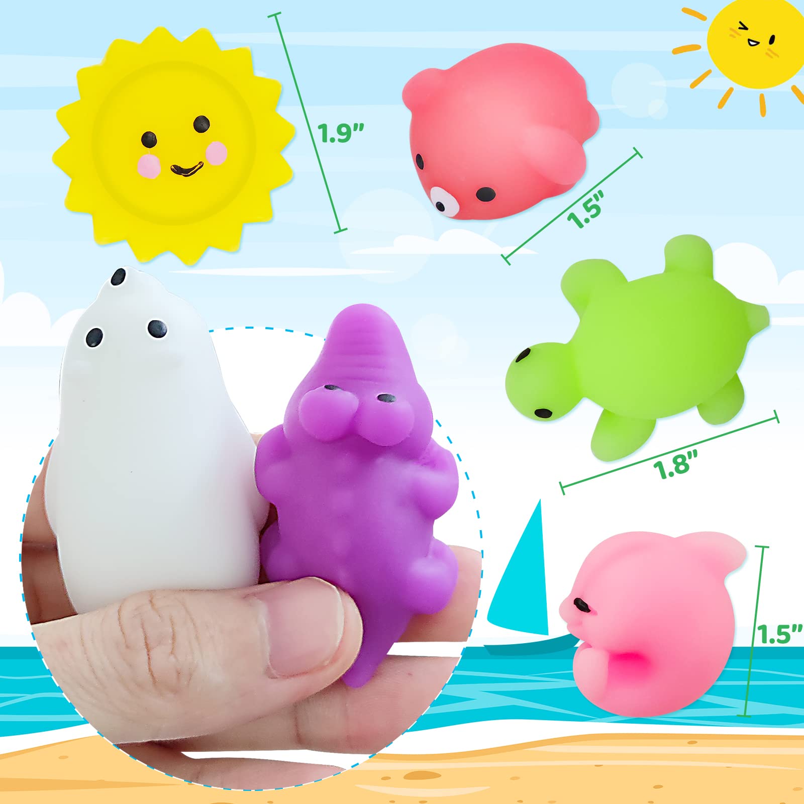 75PCS Mochi Squishy Toys Bulk Pack - Cute Kawaii Animal Stress Relief Toys for Kids & Adults - Party Favors, Easter Basket Stuffers, Birthday Gifts - Perfect for Sensory Play, Classroom Rewards and Anxiety Relief