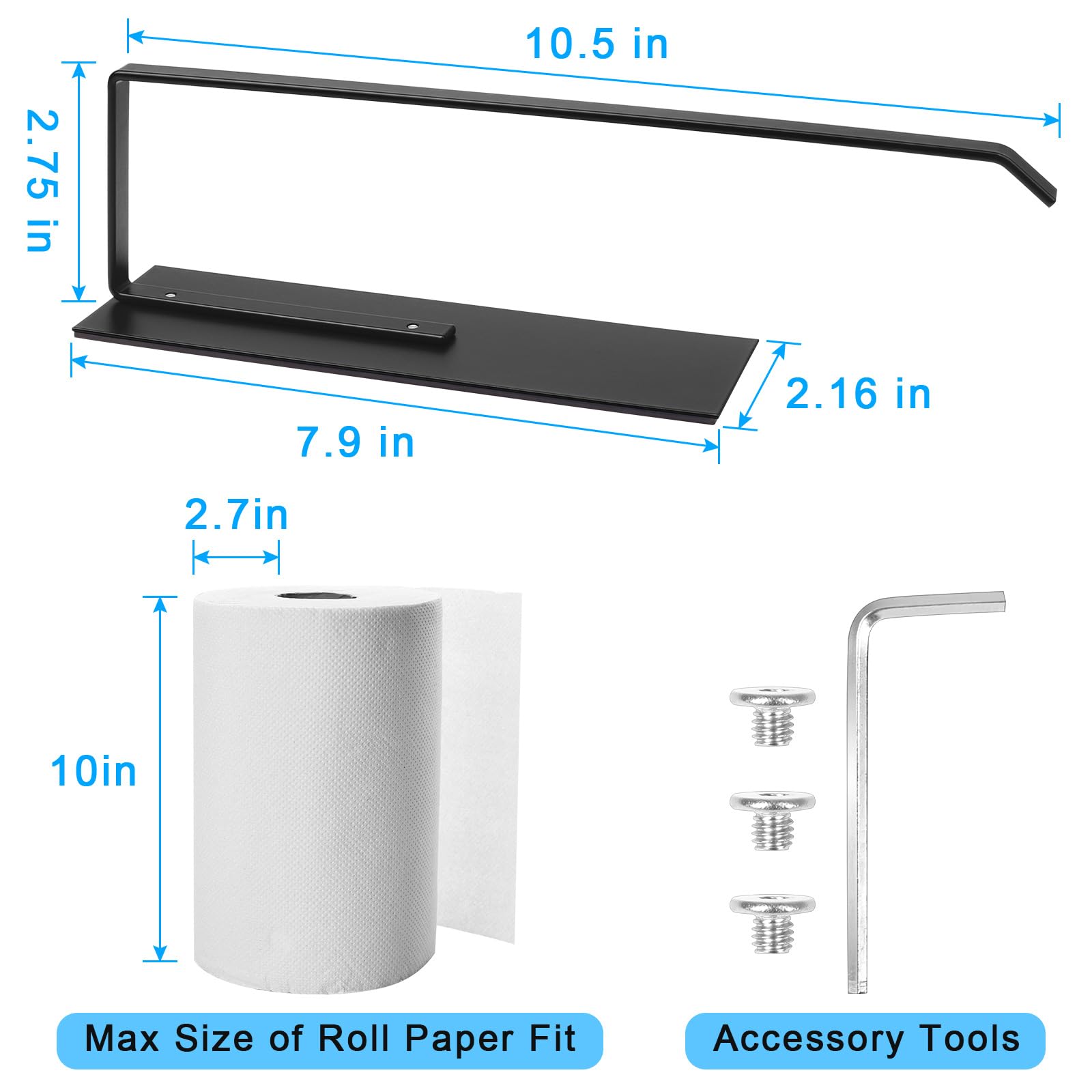 Magnetic Paper Towel Holder for Fridge - Strong Wall Mount Kitchen & Bathroom Organizer for Paper Towel Rolls, Toilet Paper - Space Saving Storage Solution for RV, Pantry, Office & Home Use