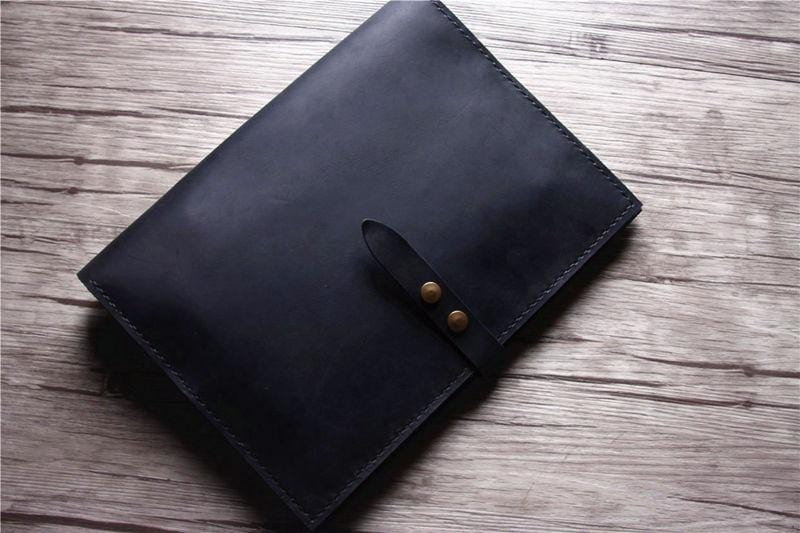 Premium Black Leather Sleeve Case for MacBook Air 13 Inch - Slim Protective Cover for Travel, Work & School | Compatible with 13.3