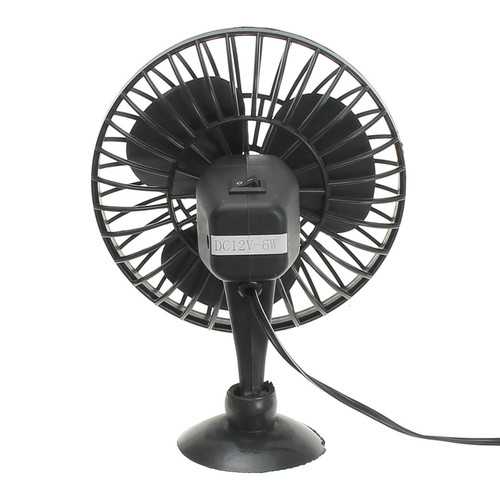 12V 1A 15W 4-Inch Disc Car Cooling Fan with Suction Mount & Cigarette Lighter Plug - Keep Your Vehicle Cool During Summer Drives & Road Trips