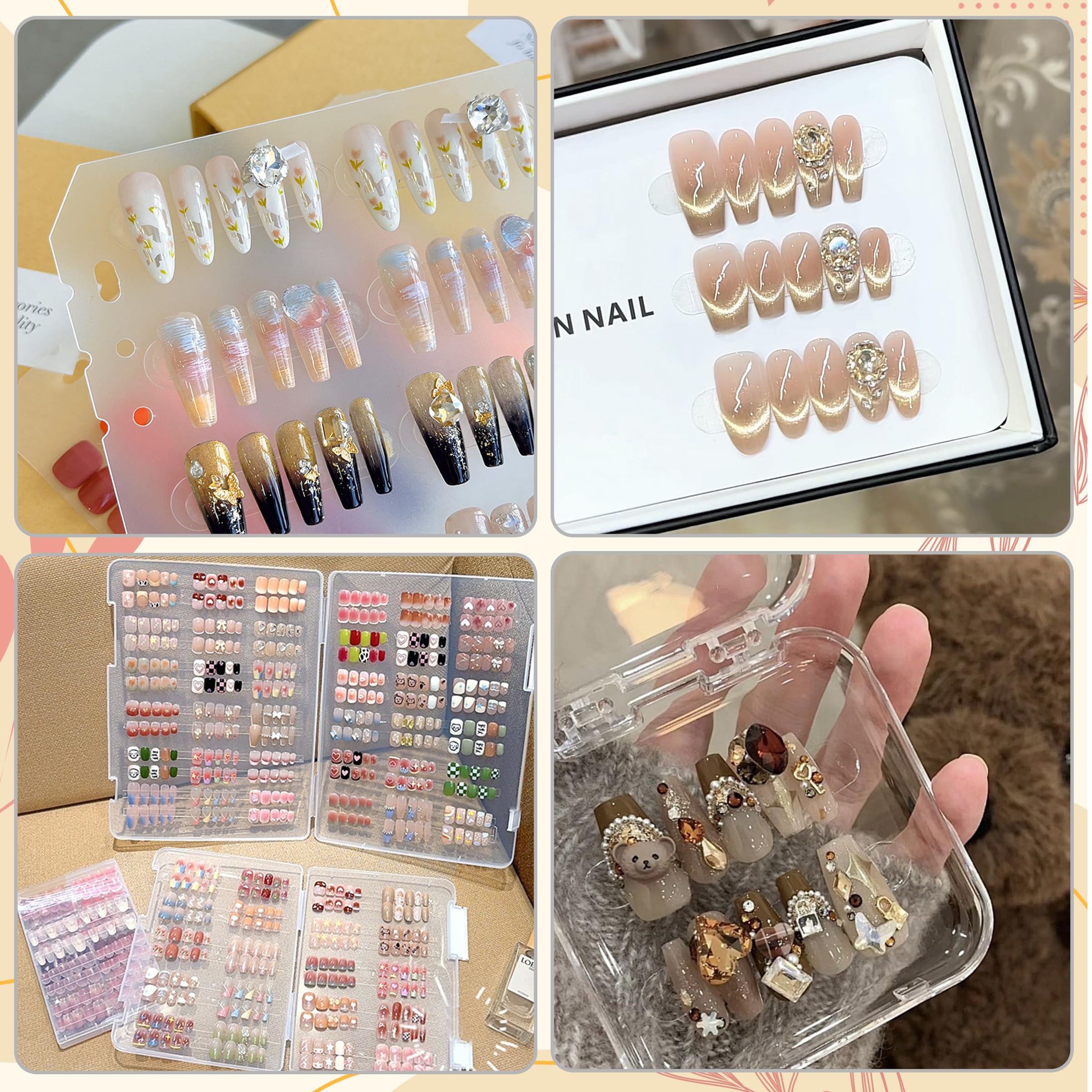 12 Sheets Double Sided Tape for Press on Nails - Strong Clear Adhesive Mounting Tape for Nail Display & Packaging Supplies - Perfect for Salon, Home Manicure & Nail Art DIY Projects