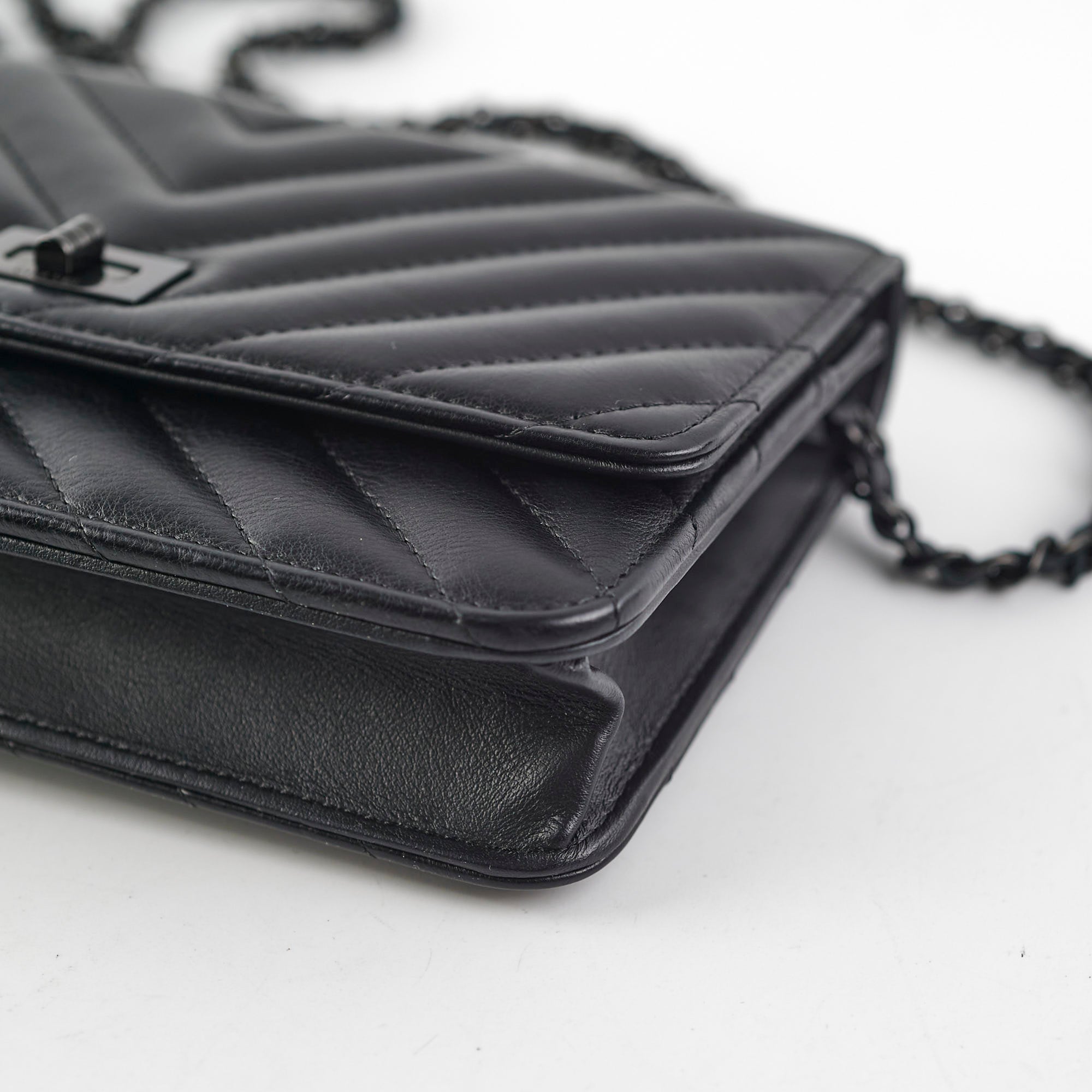 Chanel Chevron Reissue WOC Lambskin Wallet On Chain Black - Luxury Crossbody Bag for Women, Perfect for Evening Out & Special Occasions