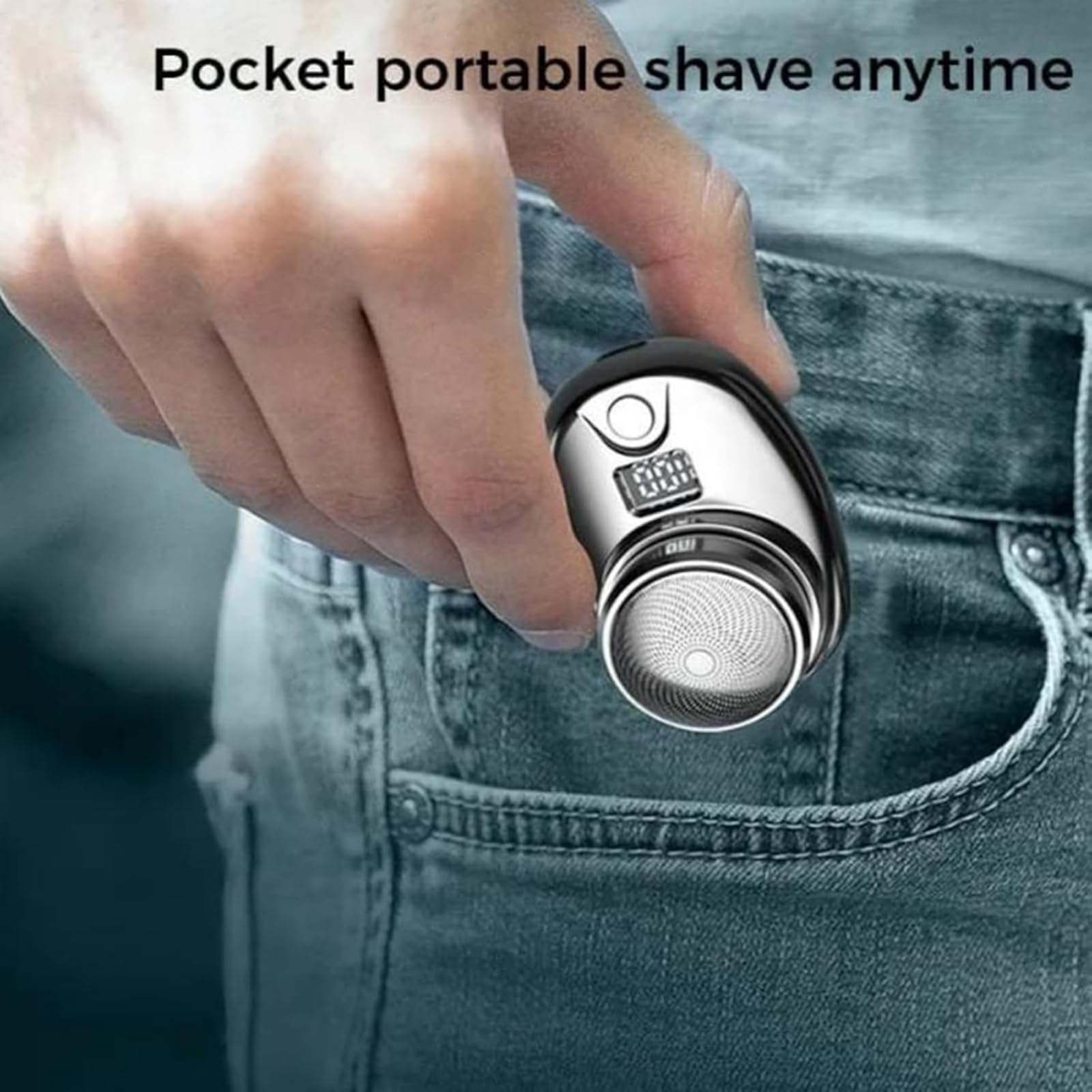 Berbiget Electric Shaver for Men - Mini Waterproof Wet/Dry Shaver, Portable Pocket Size Travel Razor, Rechargeable & Washable - Perfect for Home, Gym & Travel (Blue)