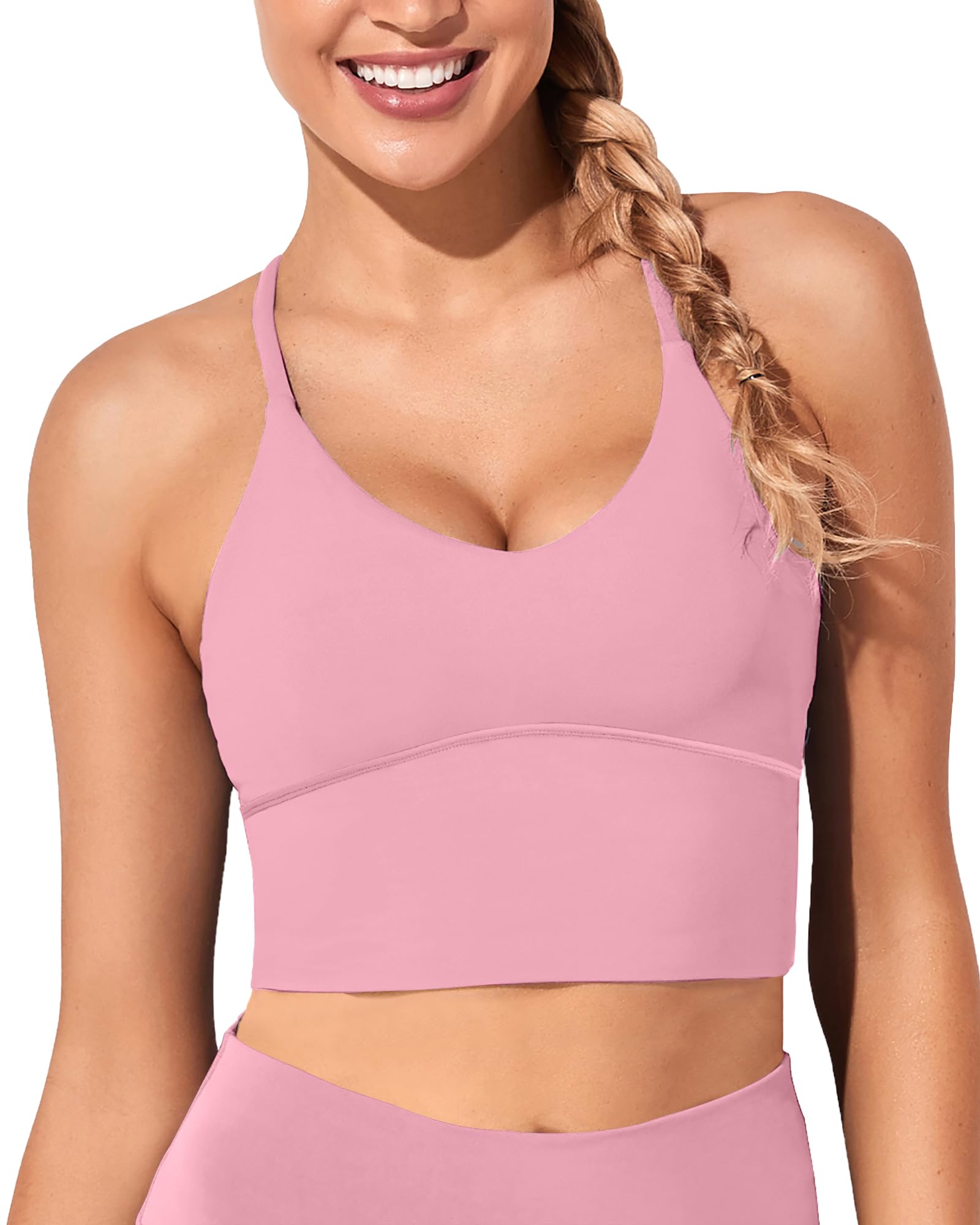 XUNYU Women's Longline Sports Bra & Workout Tank Top - Criss Cross Strappy Crop Top for Yoga, Running, Gym & Fitness | Breathable & Supportive Activewear for Women