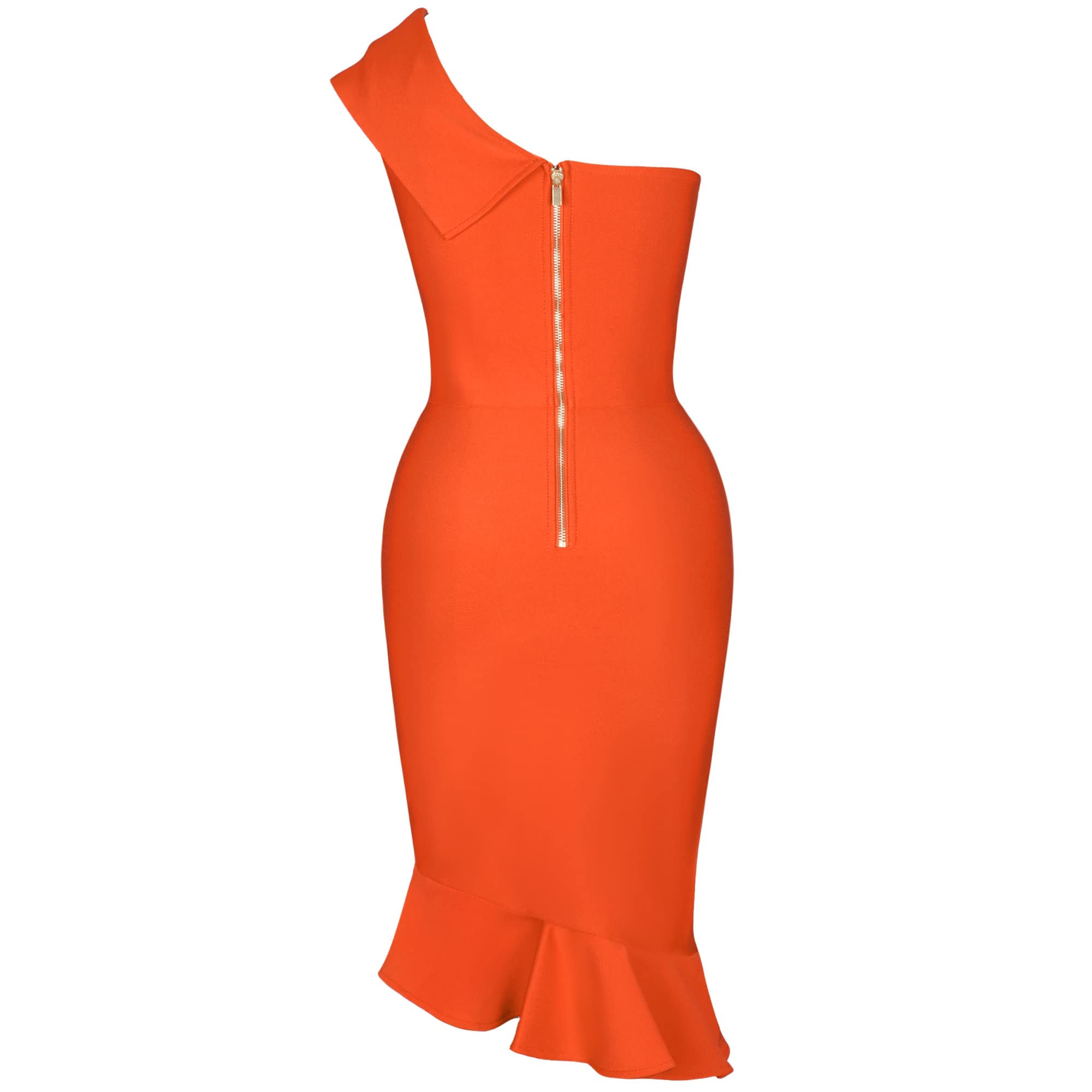 Maketina Women's Sexy One Shoulder Bodycon Bandage Dress - Mermaid Cocktail Midi Dress for Night Out, Party & Special Occasions | Trendy 2025 Fashion