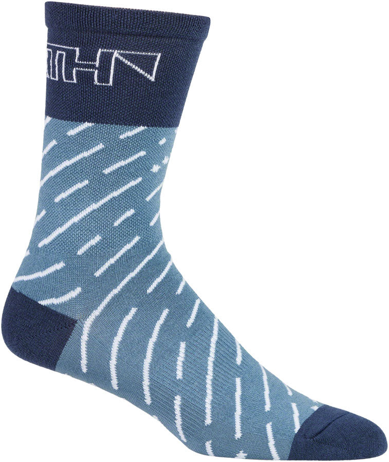 45NRTH Snow Band Lightweight Wool Socks for Men & Women - Breathable, Moisture-Wicking Winter Hiking & Snow Sports Socks - Light Blue/Blue, Medium - Perfect for Skiing, Snowboarding & Cold Weather Outdoor Activities