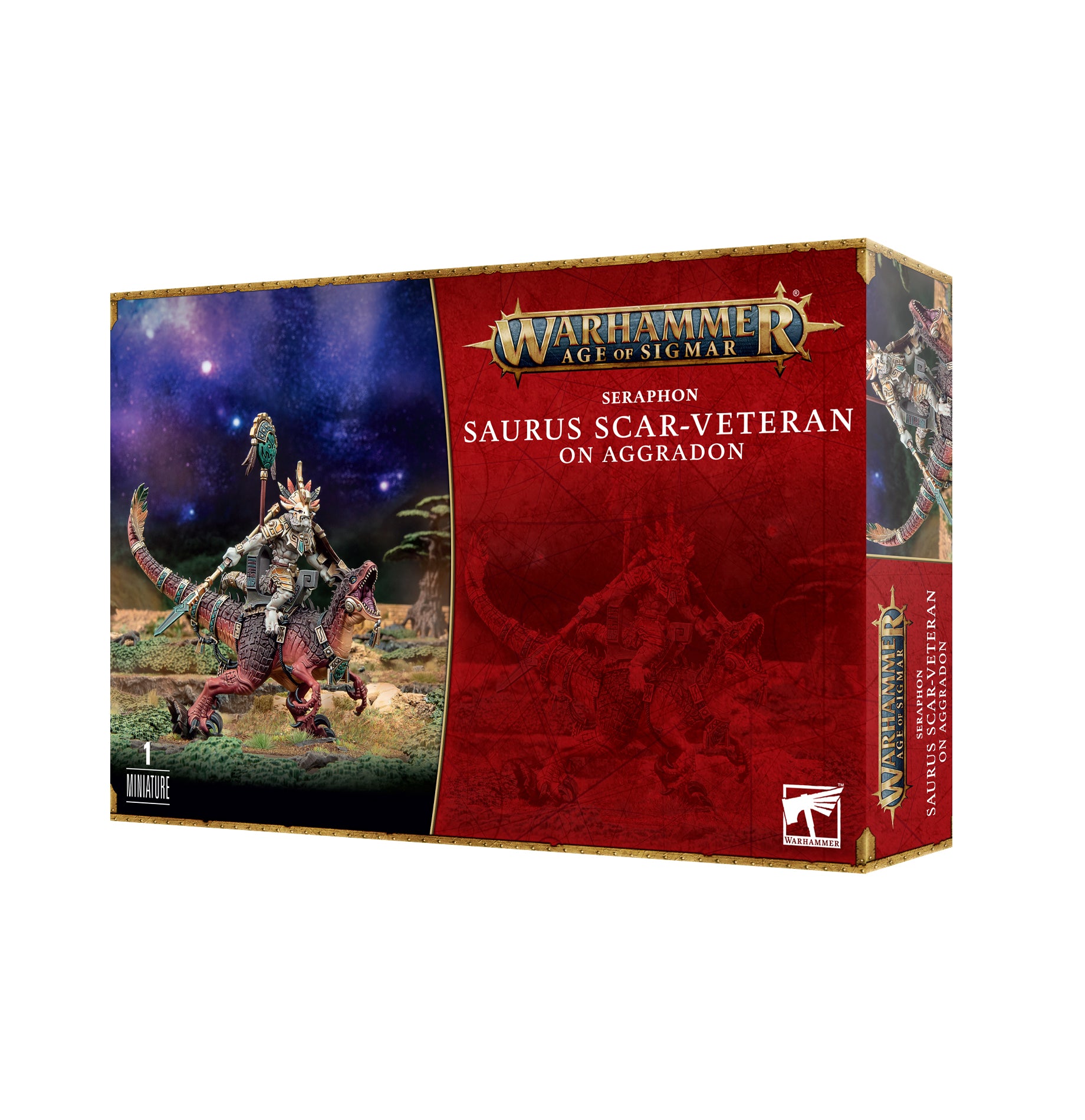 Age of Sigmar Seraphon: Saurus Scar Veteran on Aggradon - Warhammer Fantasy Battle Miniature for Tabletop Gaming & Collectors