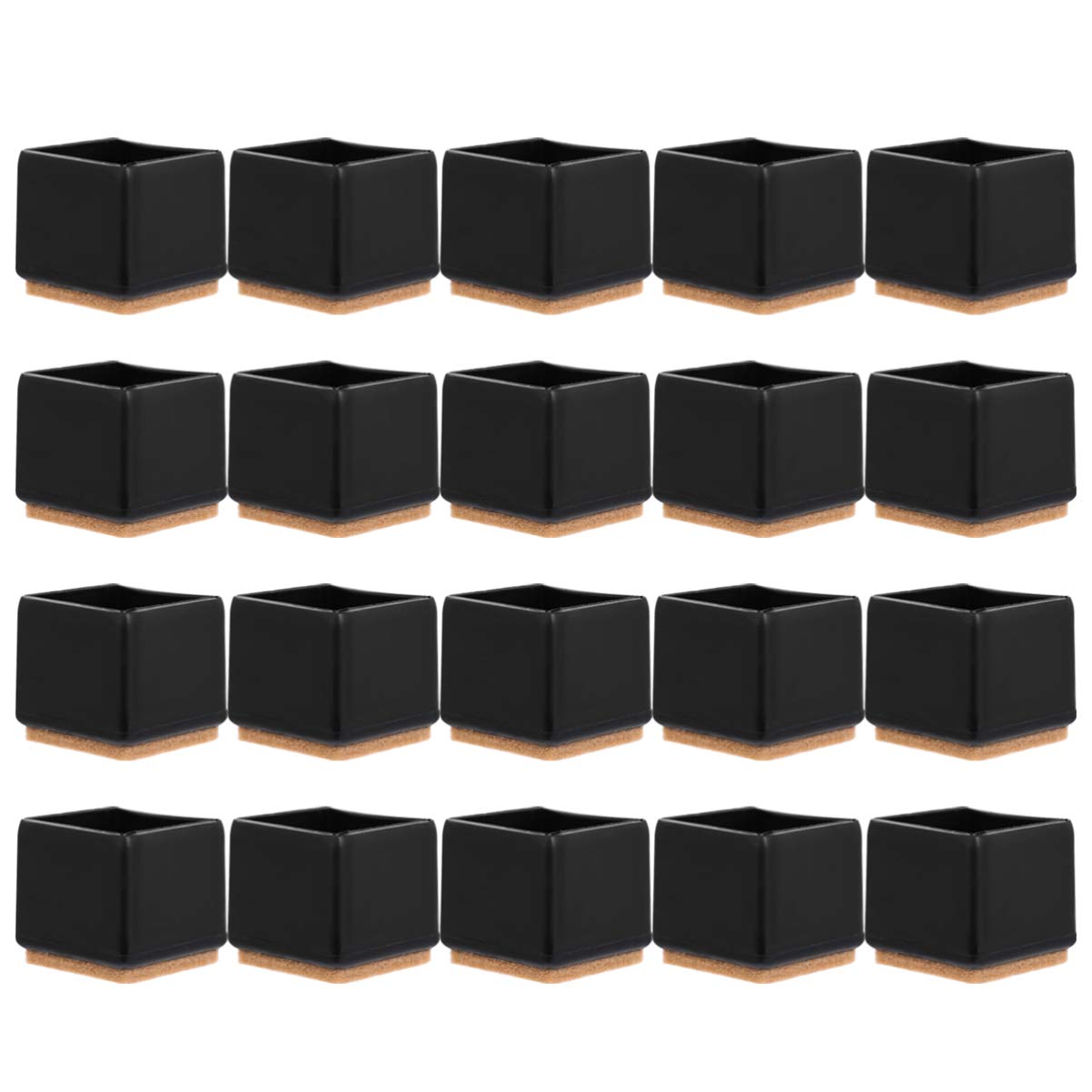 Hemoton 20-Piece Furniture Floor Protectors - Non-Slip Chair & Table Leg Caps, Noise Reducing Felt Pads for Hardwood Floors & Tile - Perfect for Dining Chairs, Office Desks & Home Furniture Protection