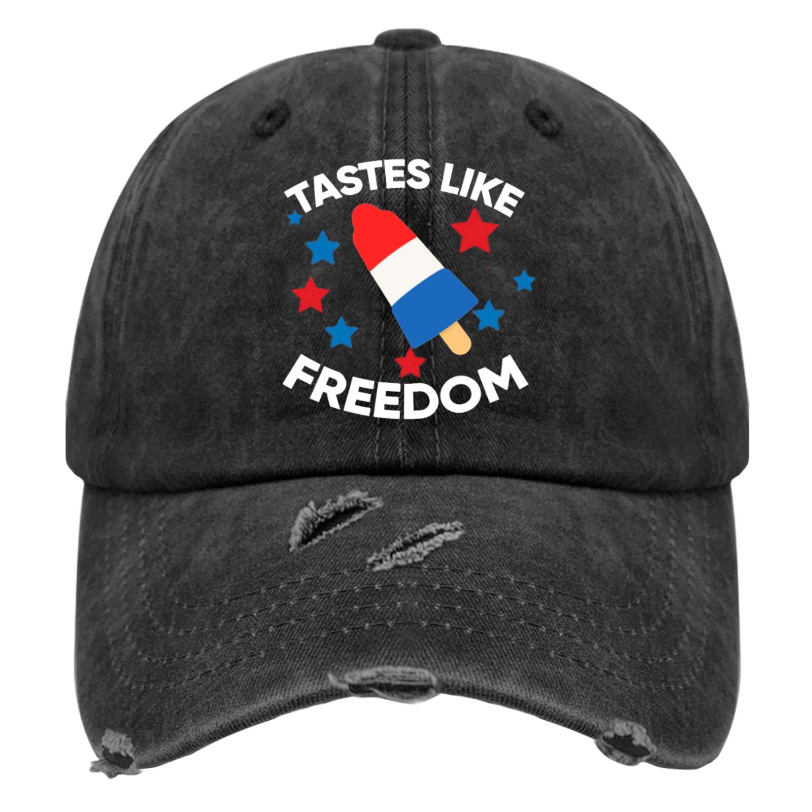 Men's Adjustable Baseball Cap - Patriotic 4th of July Hat with 'Tastes Like Freedom' Design | Aumgo Comfortable & Stylish Hat for Outdoor Activities, Sports & Casual Wear