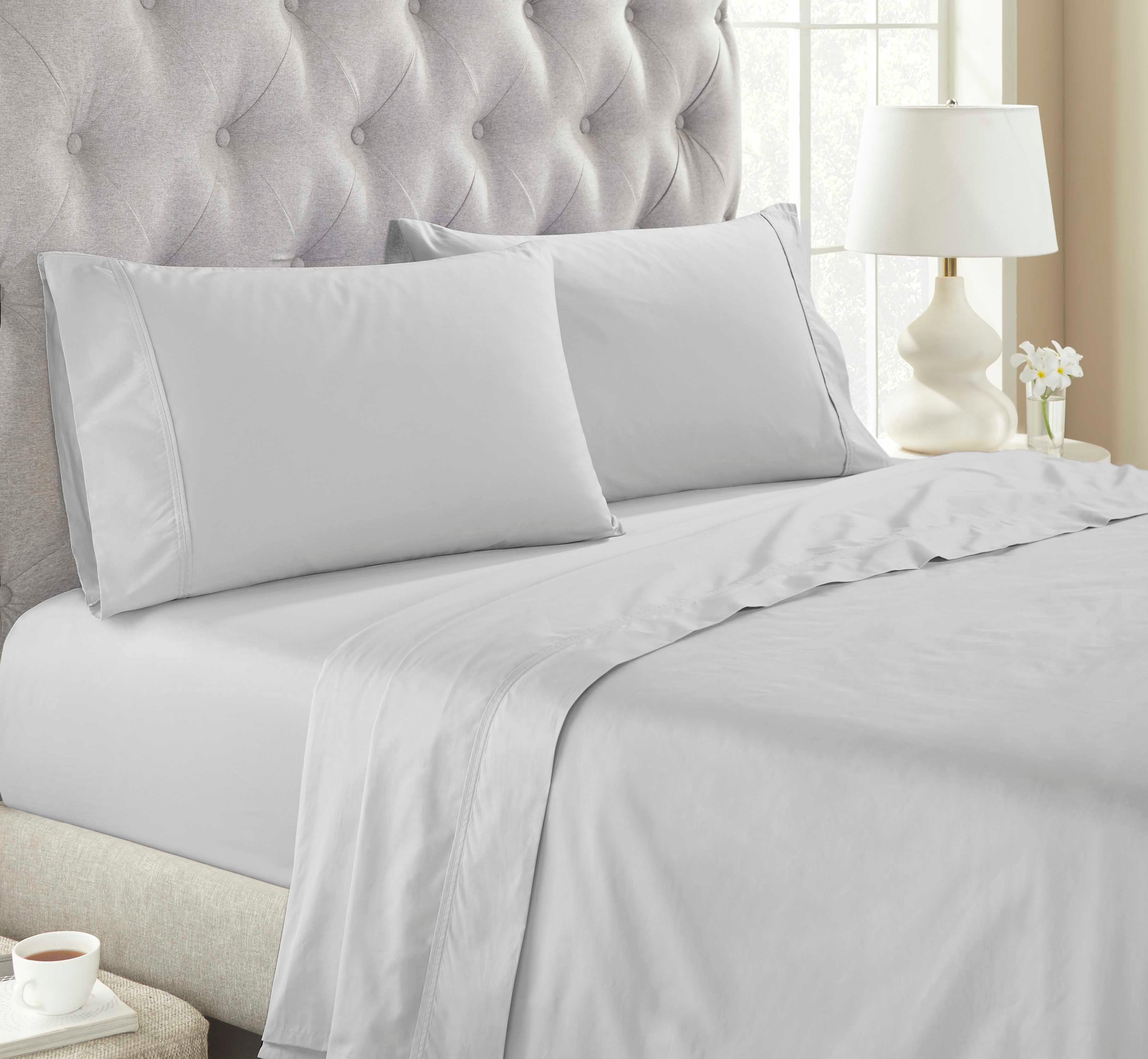 Premium Organic Cotton 300 Thread Count Percale Sheet Set - Extra Deep Pocket Fitted Sheet for 18