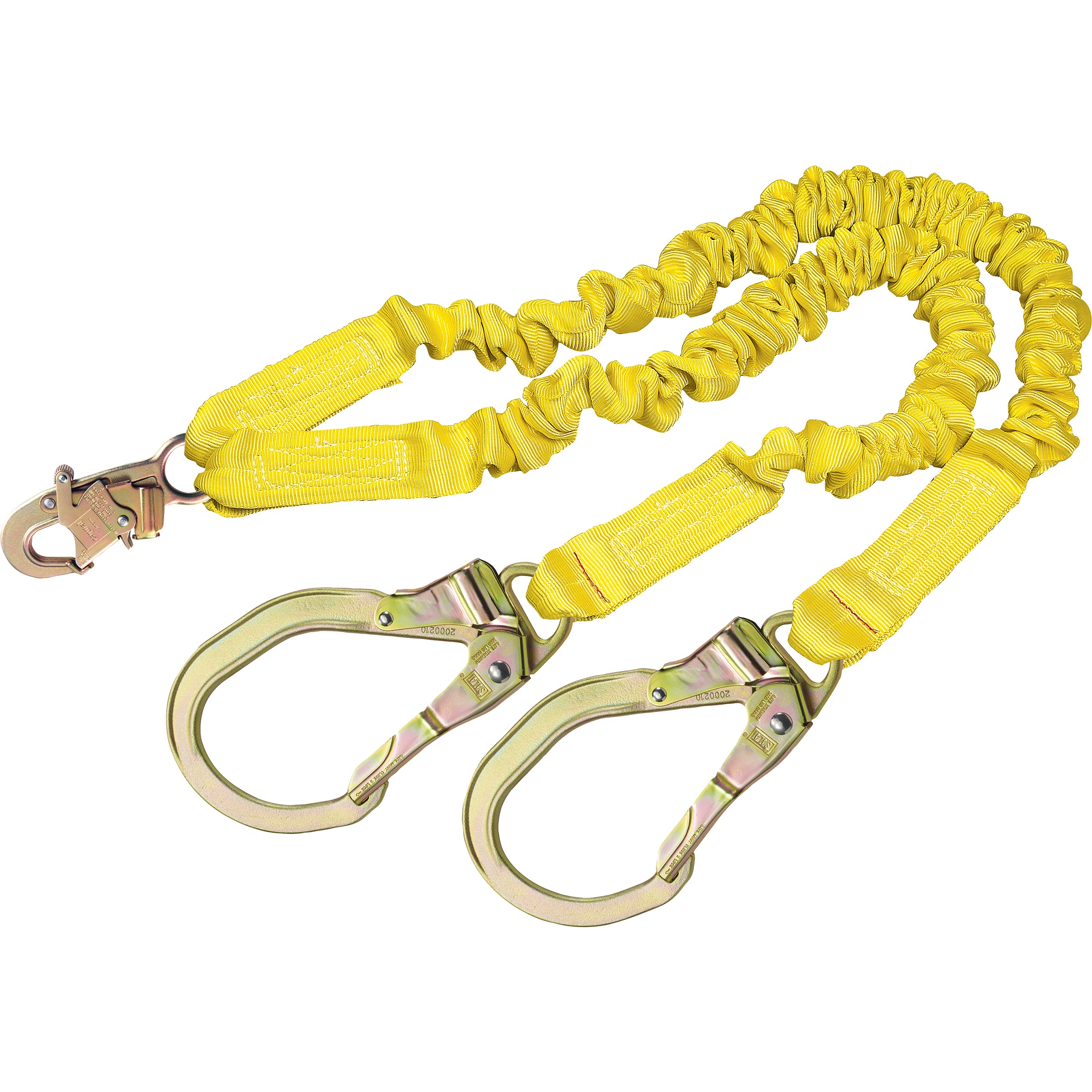 3M DBI-SALA Shockwave 2 6' Shock Absorbing Lanyard - 1244412 | Tubular Web Fall Protection | 100% Tie Off with Steel Rebar Hooks & Snap Hook | Yellow Safety Lanyard for Construction, Roofing & Industrial Work