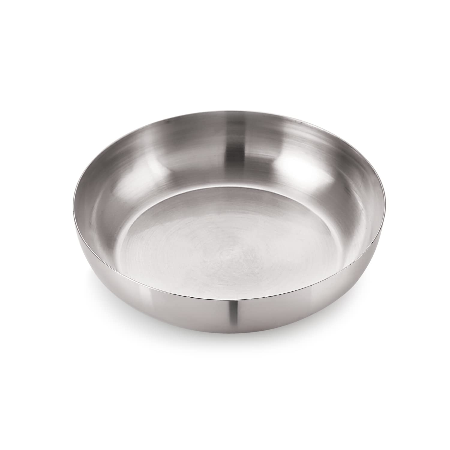 Premium Neelam Stainless Steel 18 Gauge Small Halwa Plate - 9cm Round Snack & Dessert Plate - Multipurpose Kitchen Serving Dish for Sweets, Side Dishes & Appetizers - Elegant Silver Quarter Plate for Indian Cuisine, Party Serving & Home Dining
