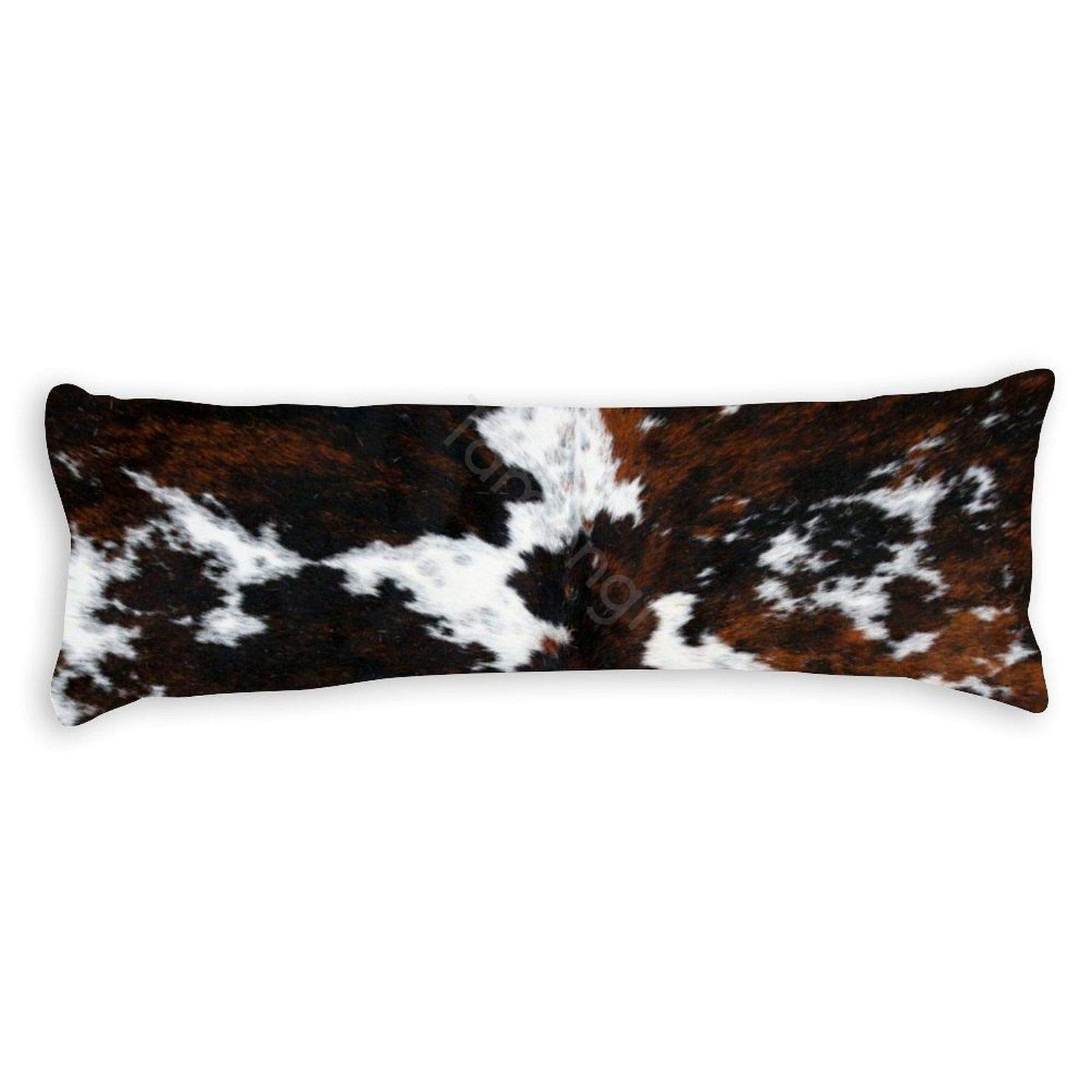 Premium Cowhide Print Body Pillow Cover 20x54 Inches - Soft Hypoallergenic Pillowcase with Hidden Zipper for Adults & Pregnancy Support - Perfect for Home, Office, and Maternity Comfort
