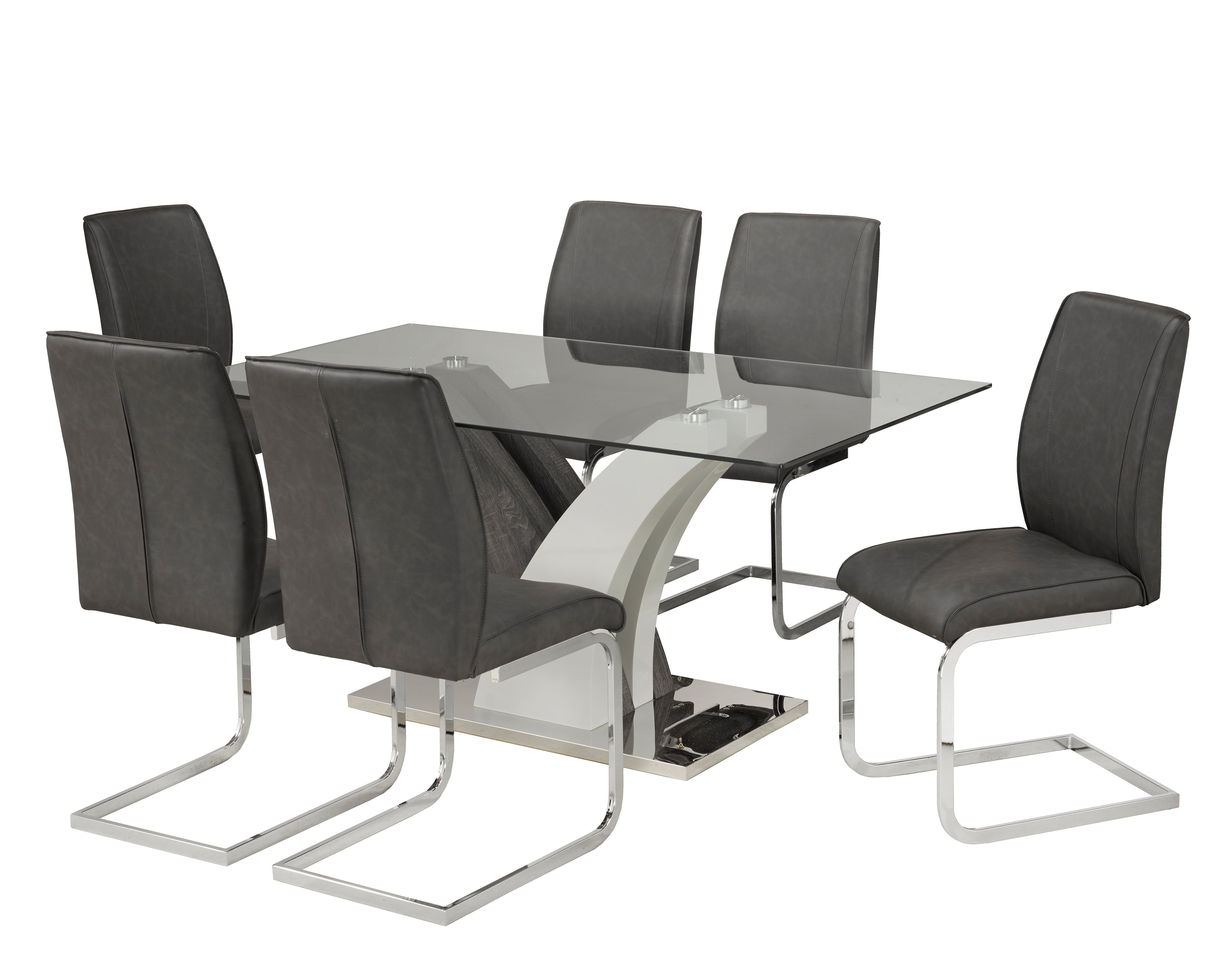 7-Piece Modern Grey Dining Set - Perfect for Small Spaces, Apartments & Cozy Family Meals