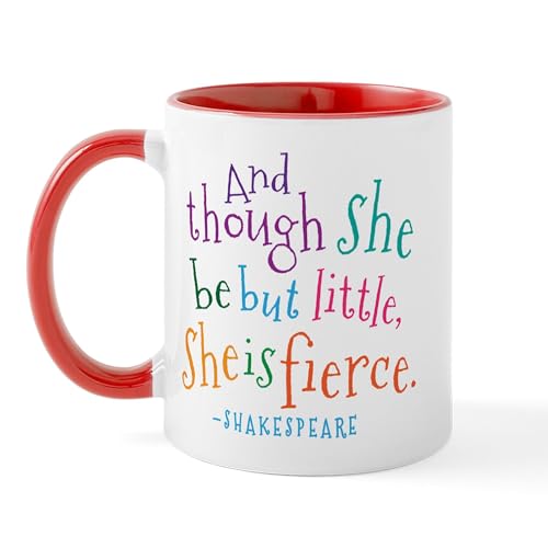White/Red Inside - Shakespeare She Is Fierce Quote Mugs