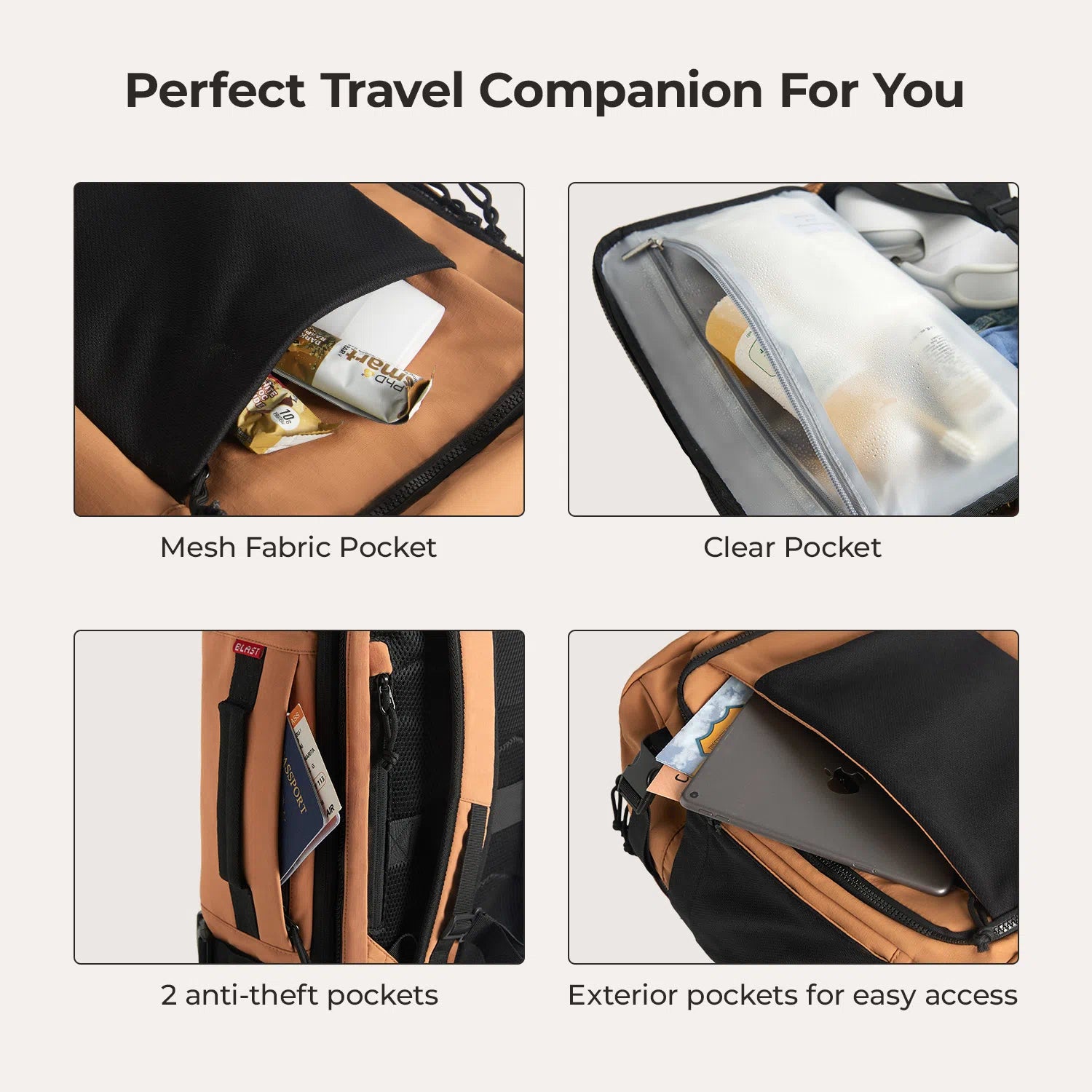 Blast Mesh Travel Backpack - Lightweight Durable Carry-On Backpack for Men & Women | Perfect for Air Travel, Hiking & Daily Commute