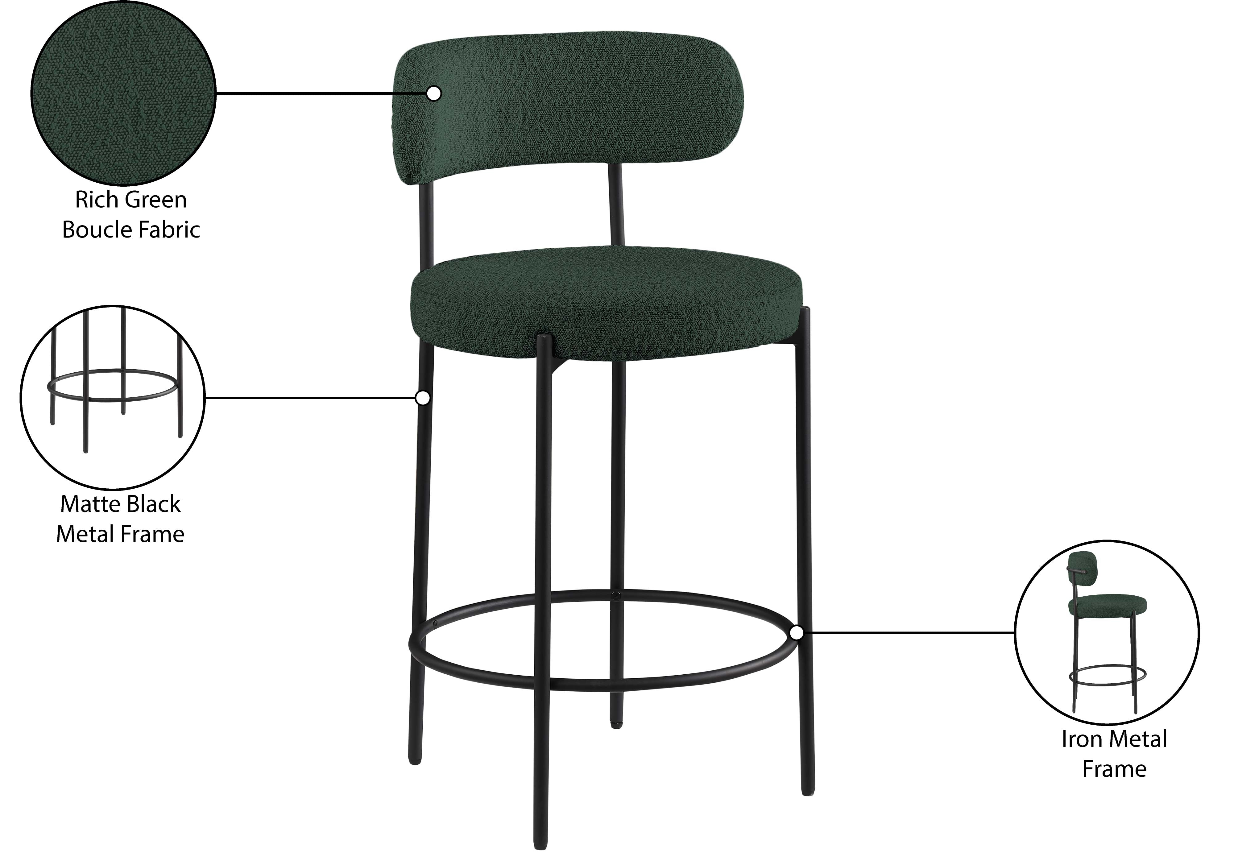 Beacon Boucle Fabric Stool - Modern Round Accent Chair with Soft Textured Upholstery for Living Room, Bedroom & Office Decor