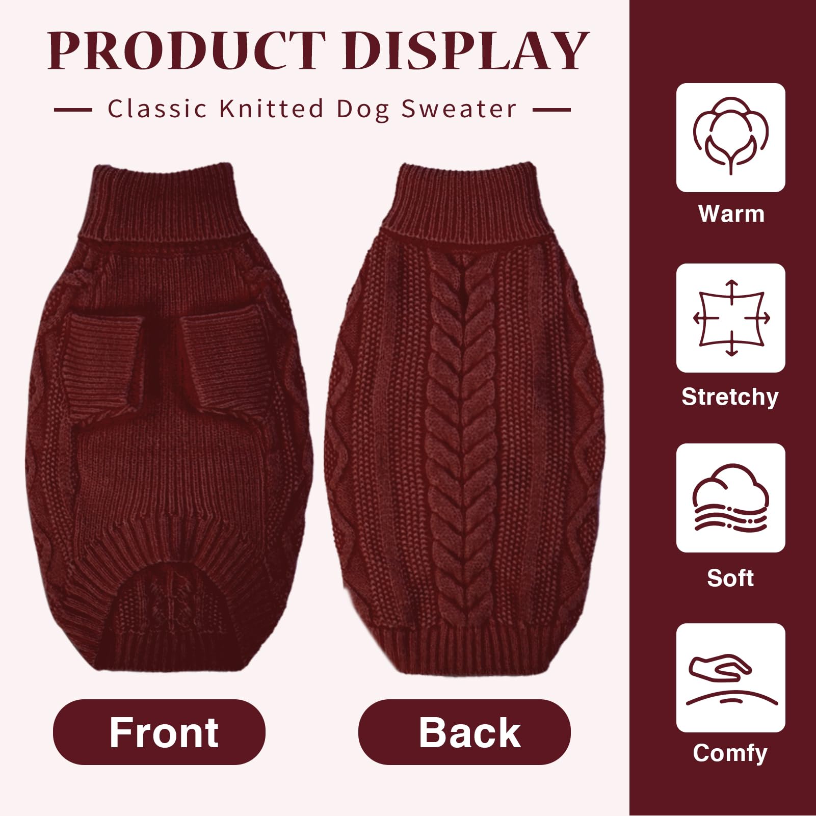 Small Dog Sweater for Fall & Winter - Cute Thanksgiving & Christmas Puppy Clothes with Harness Hole - Warm Cozy Outfits for Toy Poodles, Yorkies & Small Breeds - Perfect for Holiday Photos, Outdoor Walks & Indoor Comfort