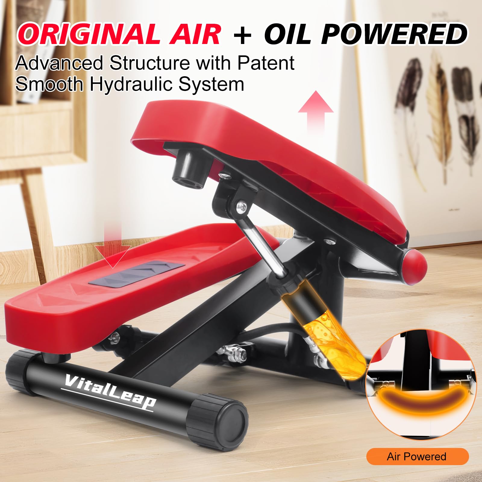 **Air-Powered Mini Stepper with Resistance Bands – 330LBS Capacity, LCD Monitor & Super Quiet Design – Home Fitness Equipment for Cardio, Leg & Full-Body Workout**    *(Perfect for Home Gym, Office Workouts, or Low-Impact Exercise – Compact & Portable Stepper Machine for Weight Loss & Toning)*
