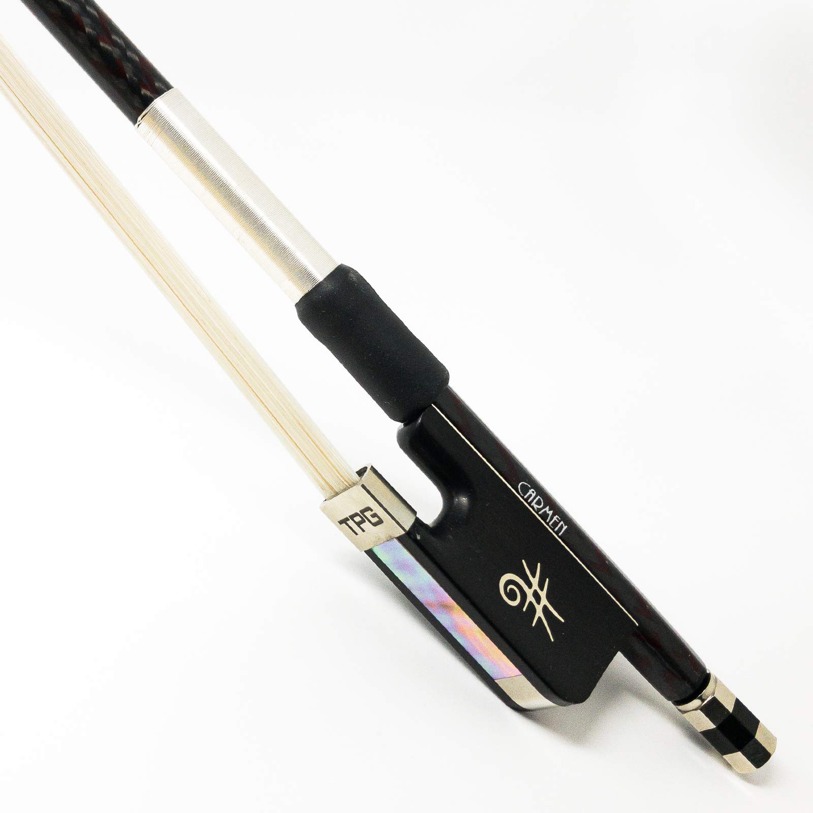 Premium Carbon Fiber Violin Bow 1/2 Size with Ebony Frog & Horsehair - Ideal for Students & Professionals | Perfect for Classical Performances, Practice Sessions & Stage Shows (TPG Sharp Bow, Carmen)