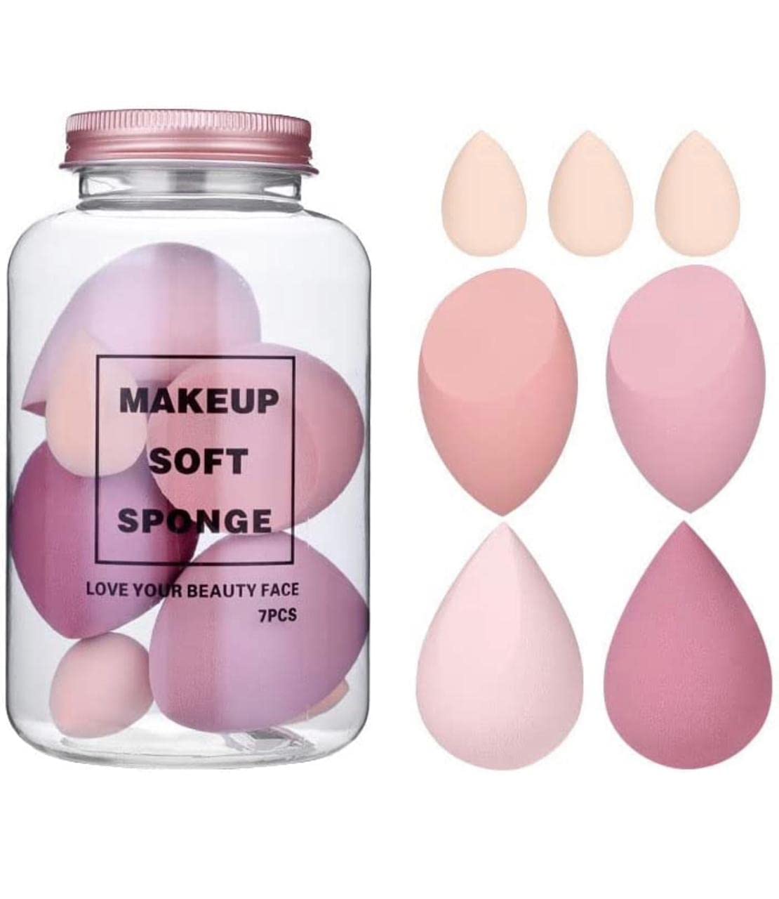 7PC Air Beauty Makeup Sponges Set - Multicolor Blending Sponges for Flawless Foundation & Concealer Application - Perfect for Daily Makeup, Contouring & Beauty Routine