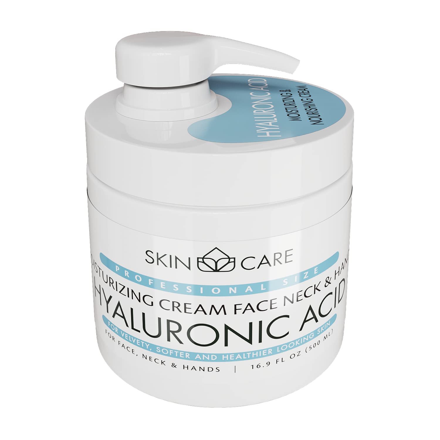 Hyaluronic Acid 3-in-1 Moisturizing Face Cream for Wrinkles & Sagging Skin - Anti-Aging Treatment for Face, Neck & Hands - Hydrating Daily Lotion for All Skin Types - 16.9 fl oz - Perfect for Dry Skin Care & Nighttime Routine