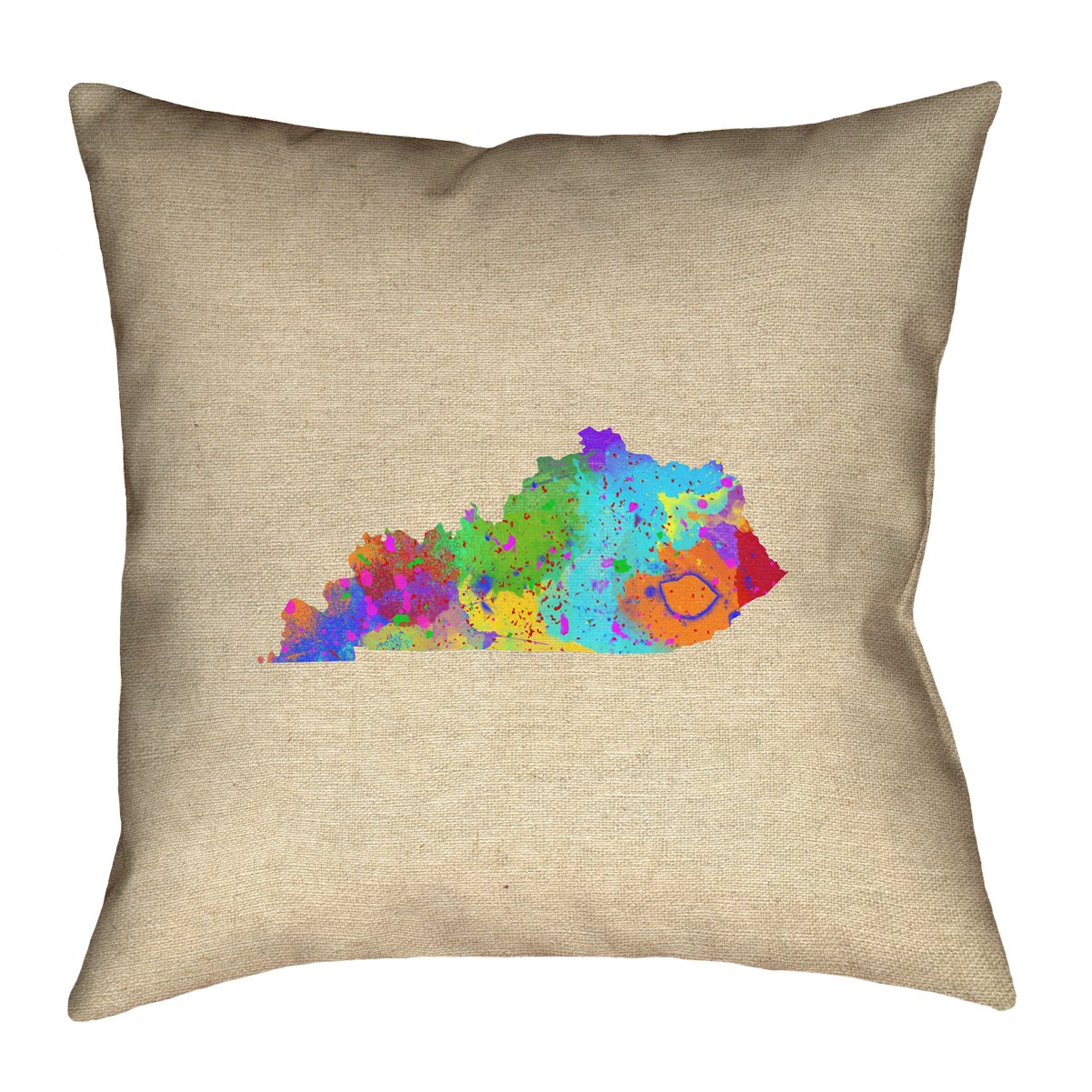 Katelyn Smith Kentucky Watercolor 26x26 Inch Pillow Cover - Poly Twill Double Sided Printed Cushion Case with Hidden Zipper - Perfect for Home Decor, Living Room, Bedroom & Sofa Accent