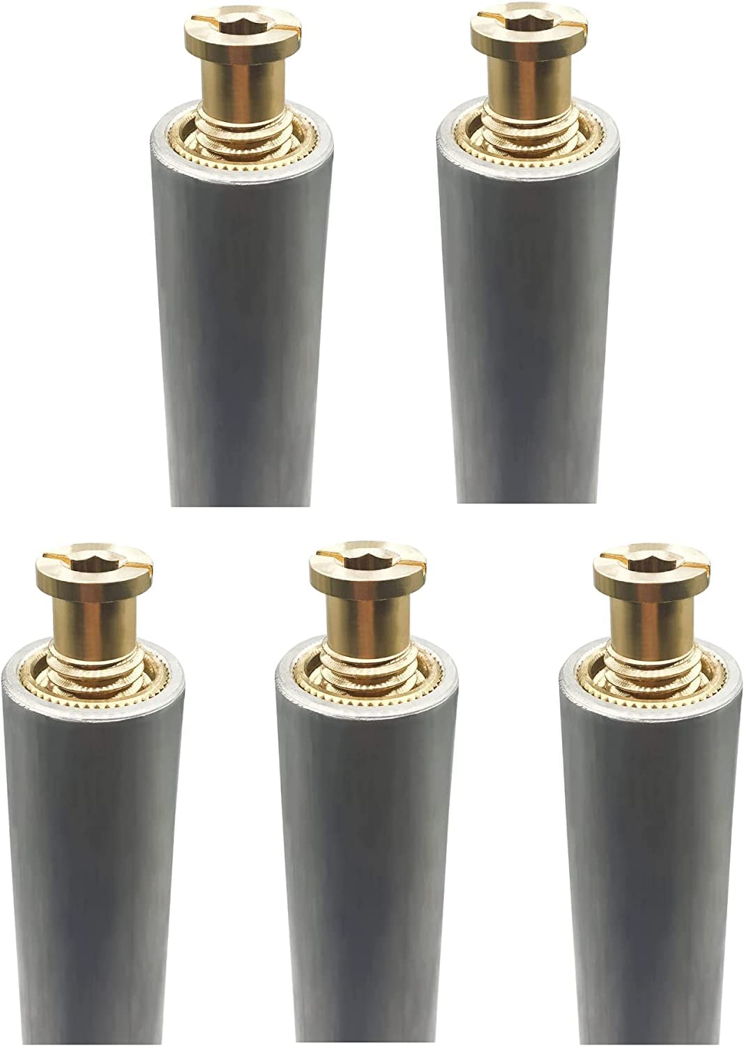 Poolzilla 5-Pack 18-Inch Aluminum Tube with Brass Anchor for Pool Safety Cover Installation - Heavy Duty Ground Anchors for Loose Soil or Pavers - Extra Long Pool Cover Accessories (Perfect for Inground Pools, Backyard Safety & Winter Pool Protection)