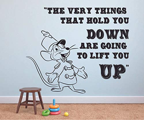 Disney Dumbo 'Lift You Up' Quote Wall Decal - 30x30 Inch Vinyl Sticker for Kids Room, Nursery, Bedroom & Home Decor - Perfect for Girls, Boys, Kindergarten & Fun Wall Art