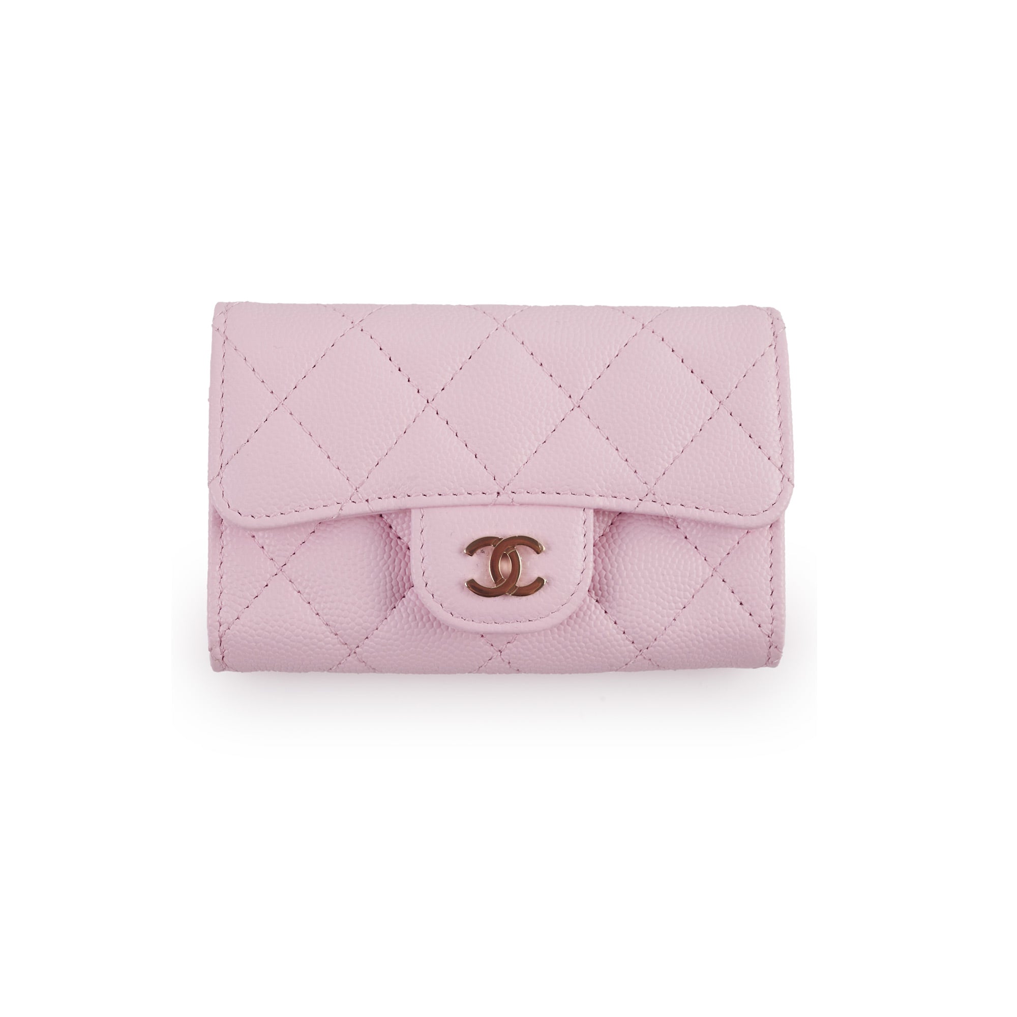 Chanel Caviar Quilted Flap Card Holder in Baby Pink - 32 Series | Luxury Compact Wallet for Everyday Use & Special Occasions