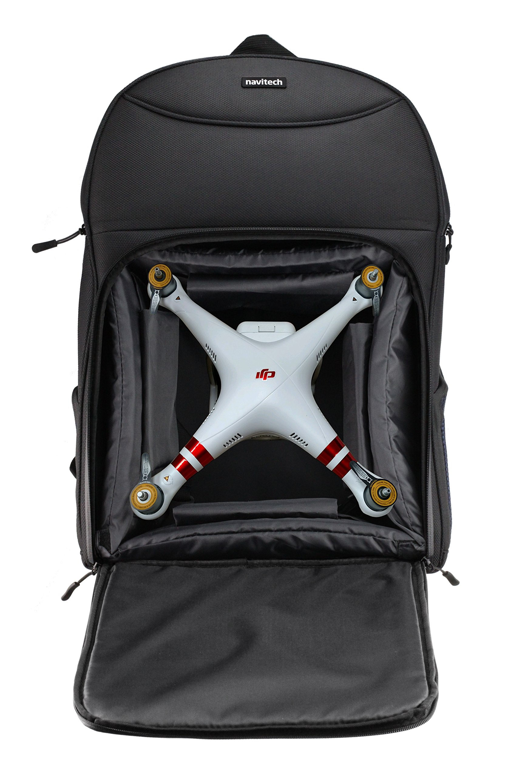 Navitech Durable Black & Blue Backpack for DJI Drones & Quadcopters - Waterproof Travel Case for Mavic, Phantom, Inspire Series - Perfect for Hiking, Travel & Outdoor Adventures