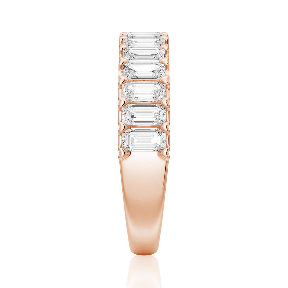 Emerald Cut Moissanite Wedding Band for Women - 14K White Gold Eternity Ring for Brides, Engagement & Anniversary Gifts - Perfect for Proposals, Vow Renewals & Special Occasions